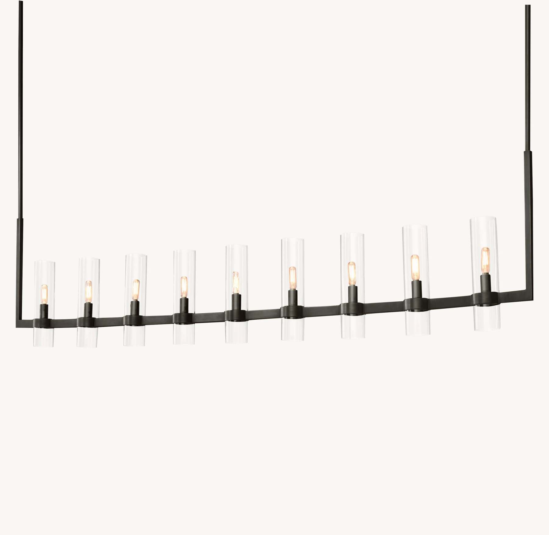 73 Inch Cylindrical Glass Candle Linear Chandelier - Ravelle
