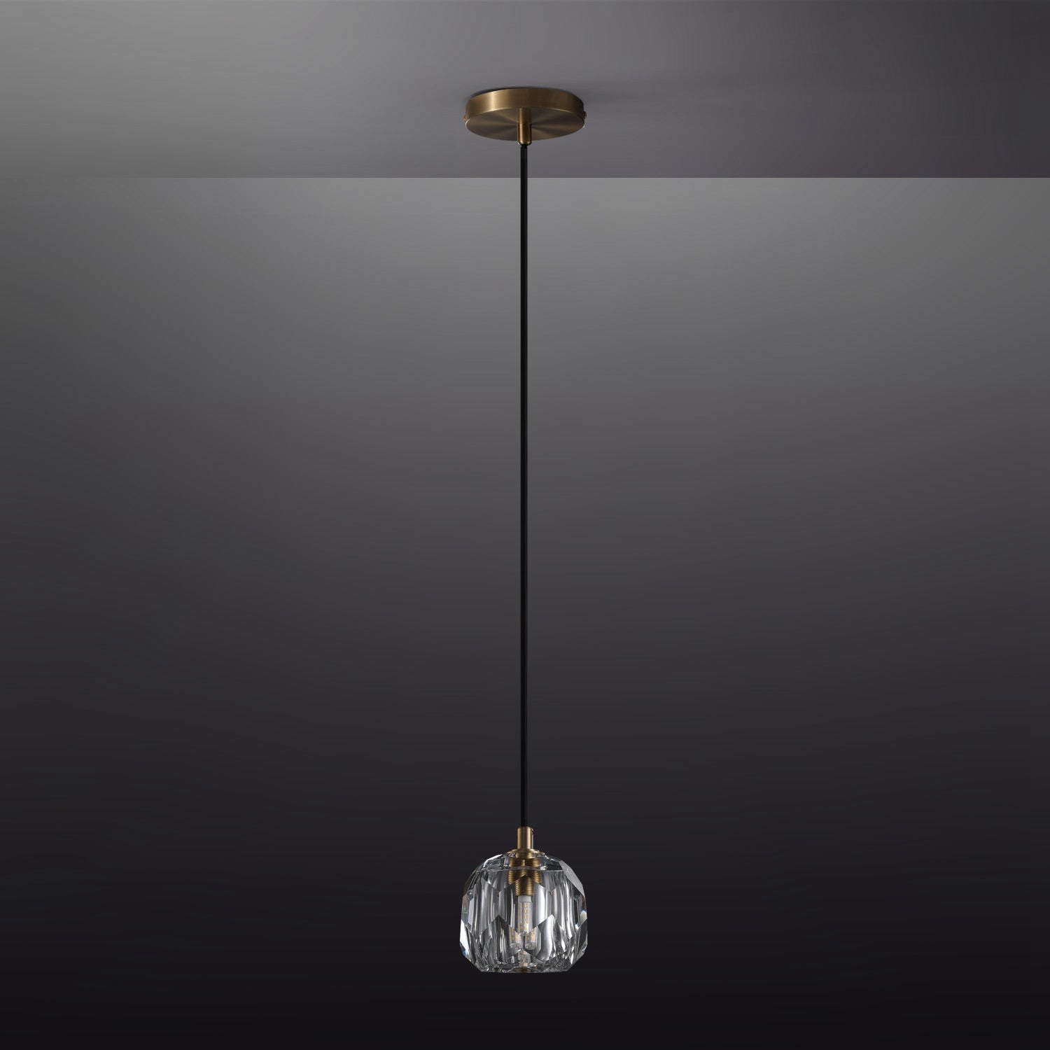 Cell de Clear/Smoke Crystal Pendant Light