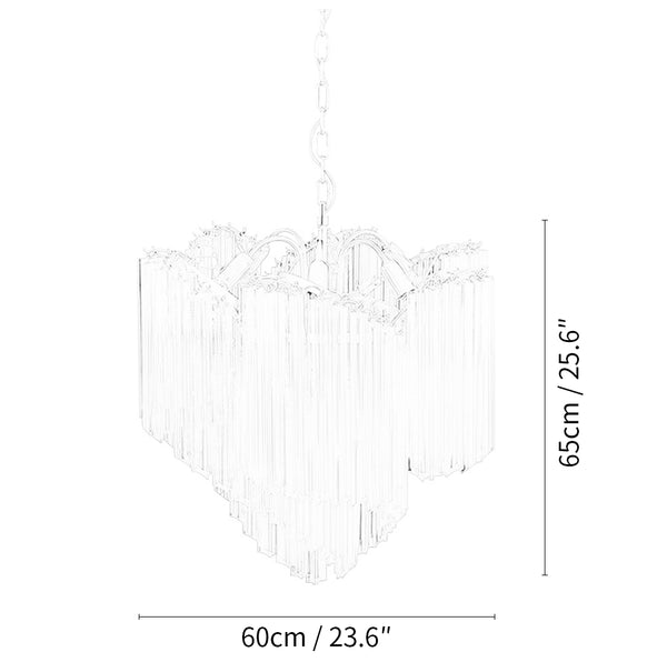 Murano Shaded Trasparent Prism Chandelier