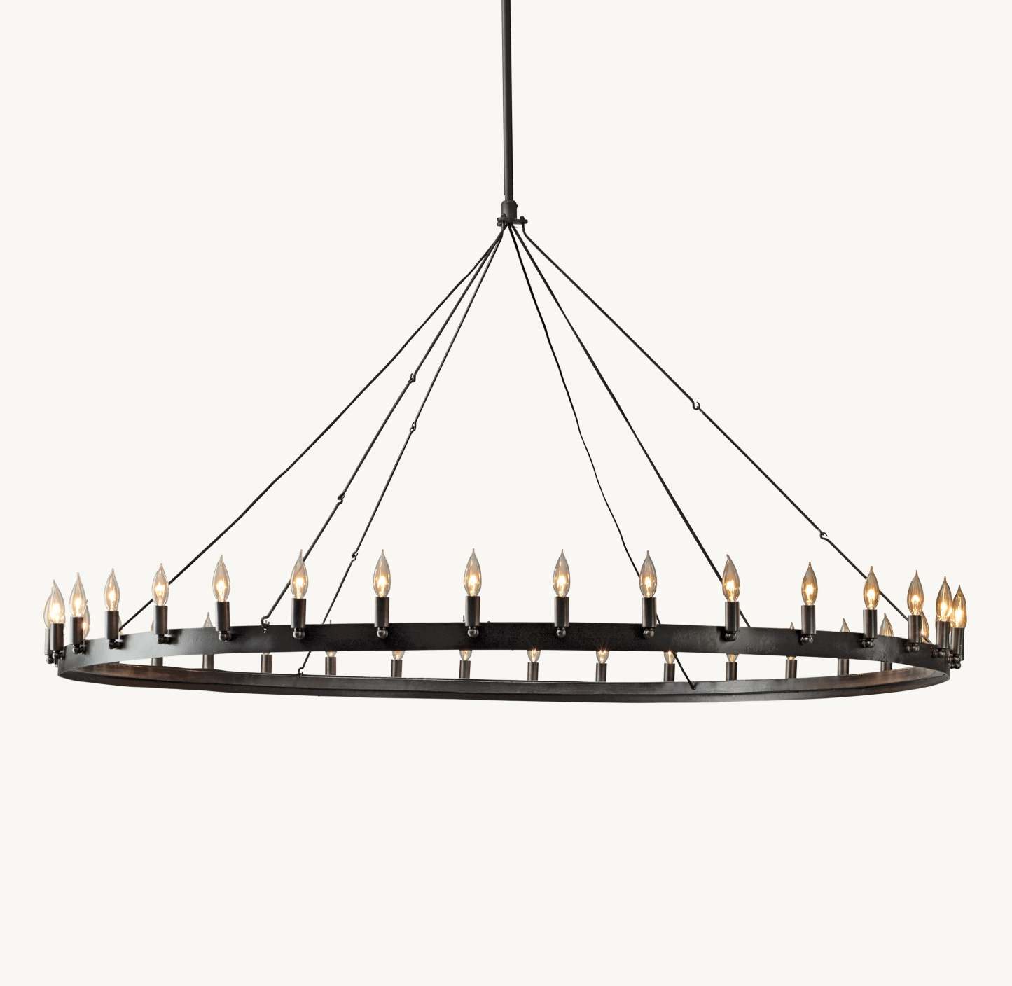 72 Inch Vintage Filament Bent Tip Candle Round Chandelier - Camino