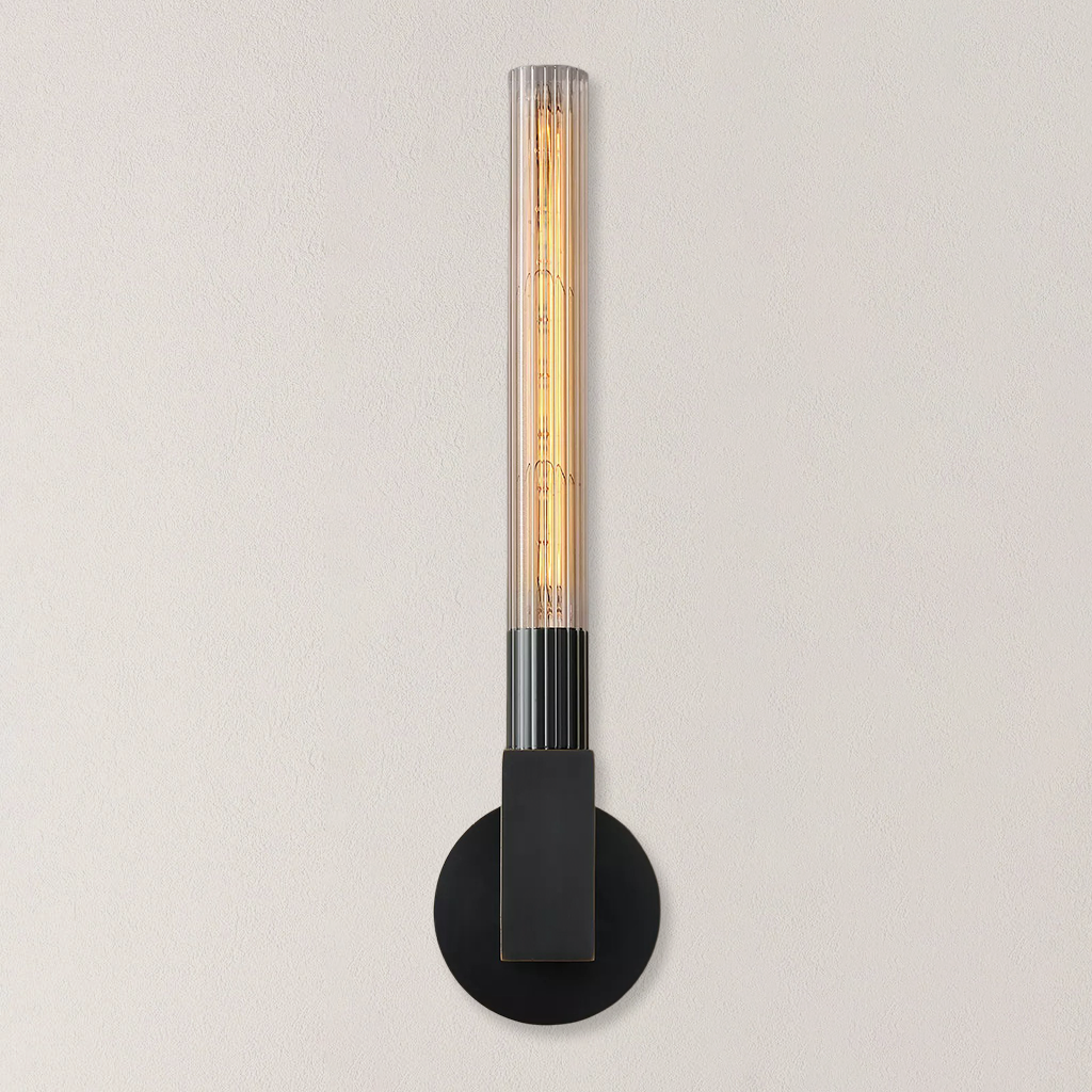 Cannele Clean Lines Candlestick Wall Sconce , Wall Lamp