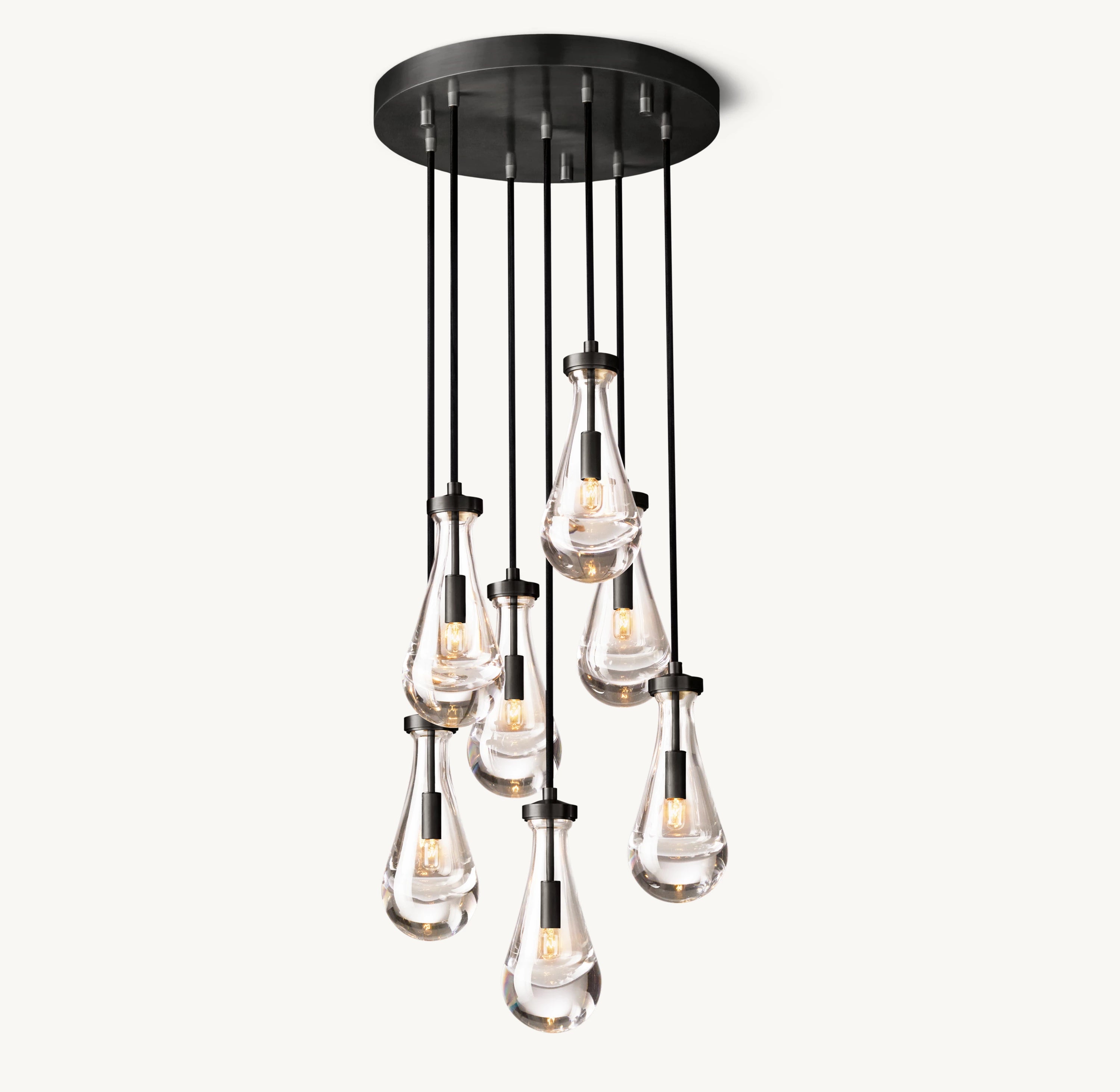 18 Inch Raindrop Glass Round Chandelier