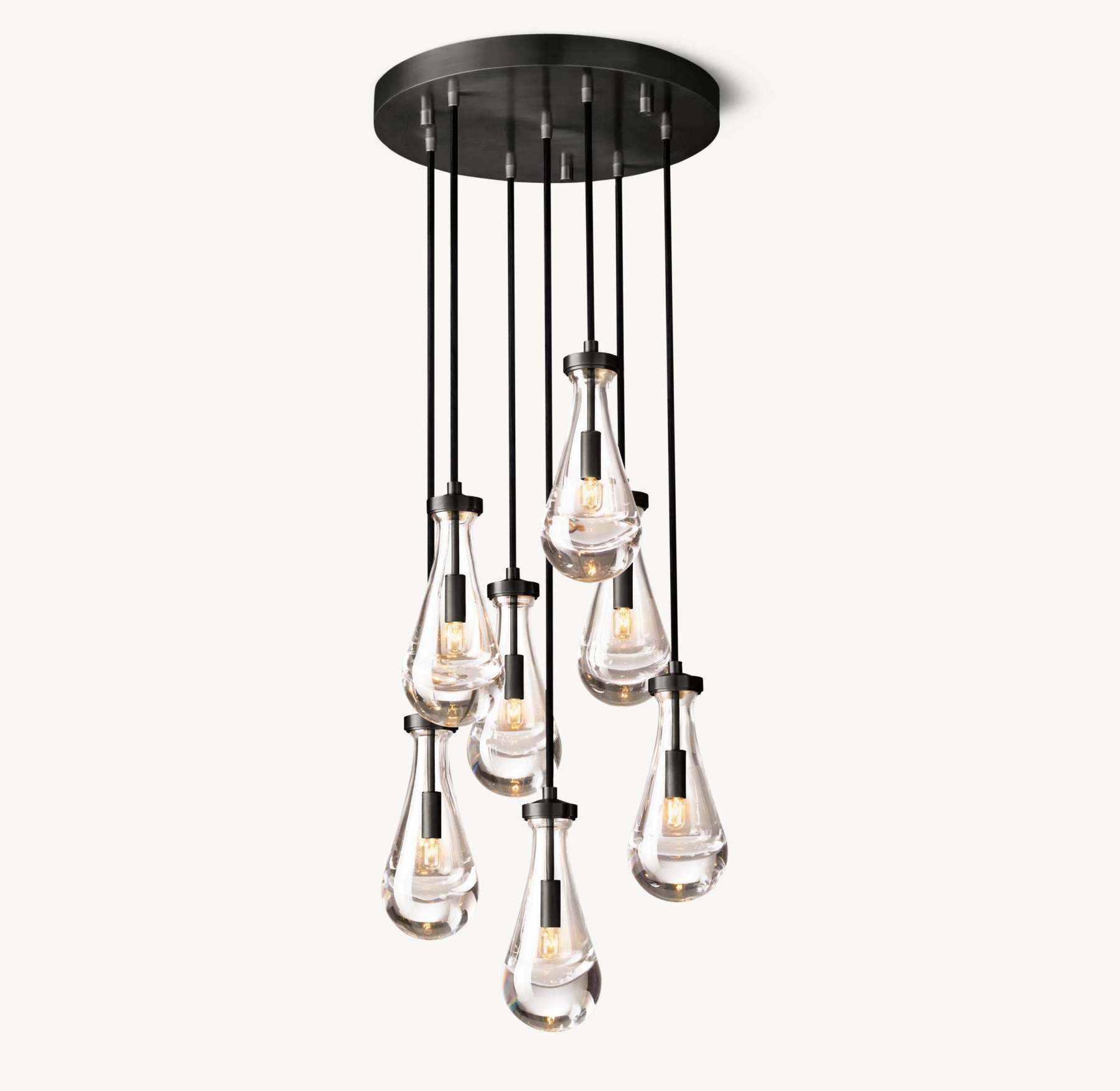 18 Inch Raindrop Glass Round Chandelier
