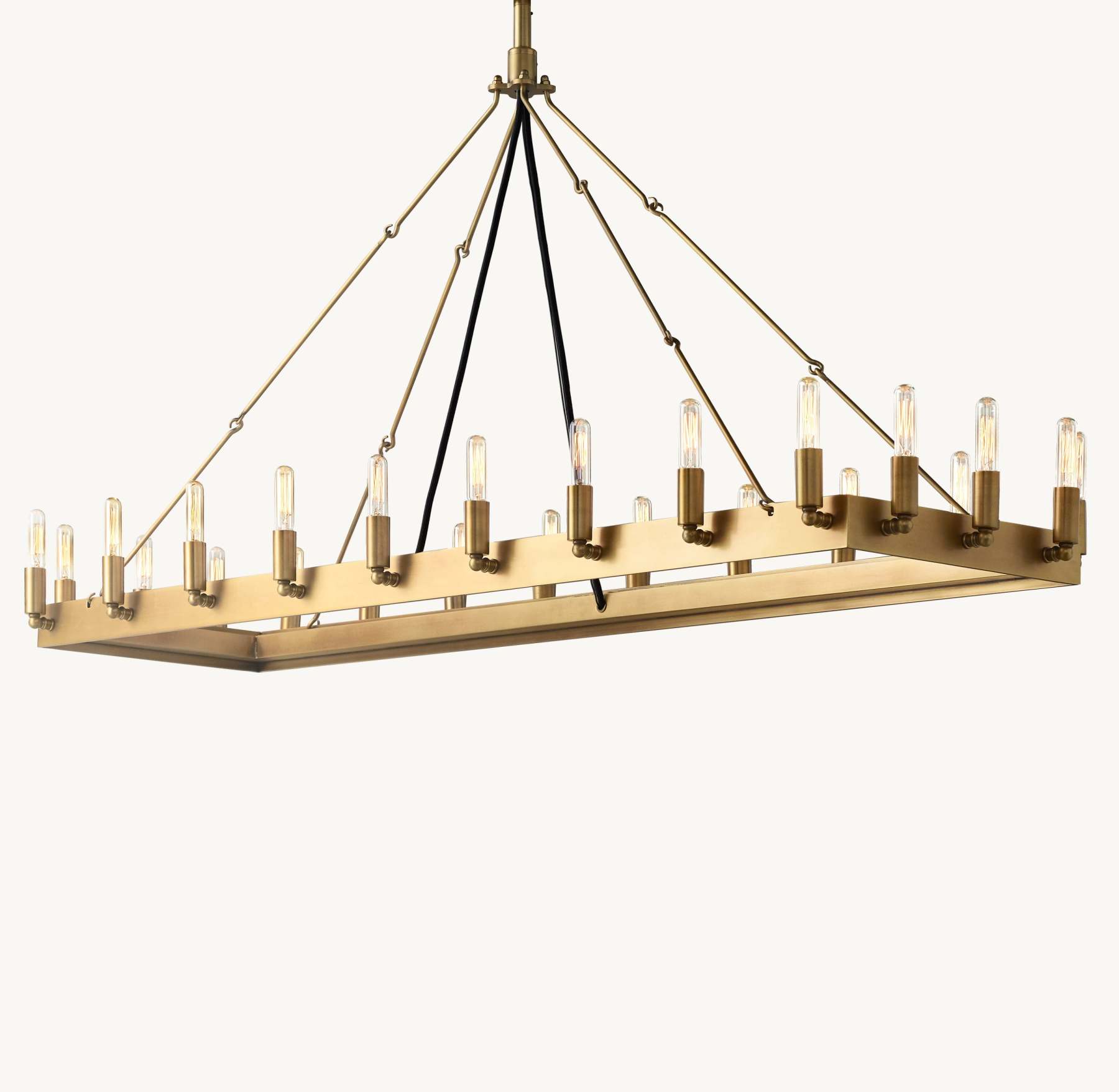 52 Inch Vintage Filament Tubular Candle Rectangular Chandelier - Camino
