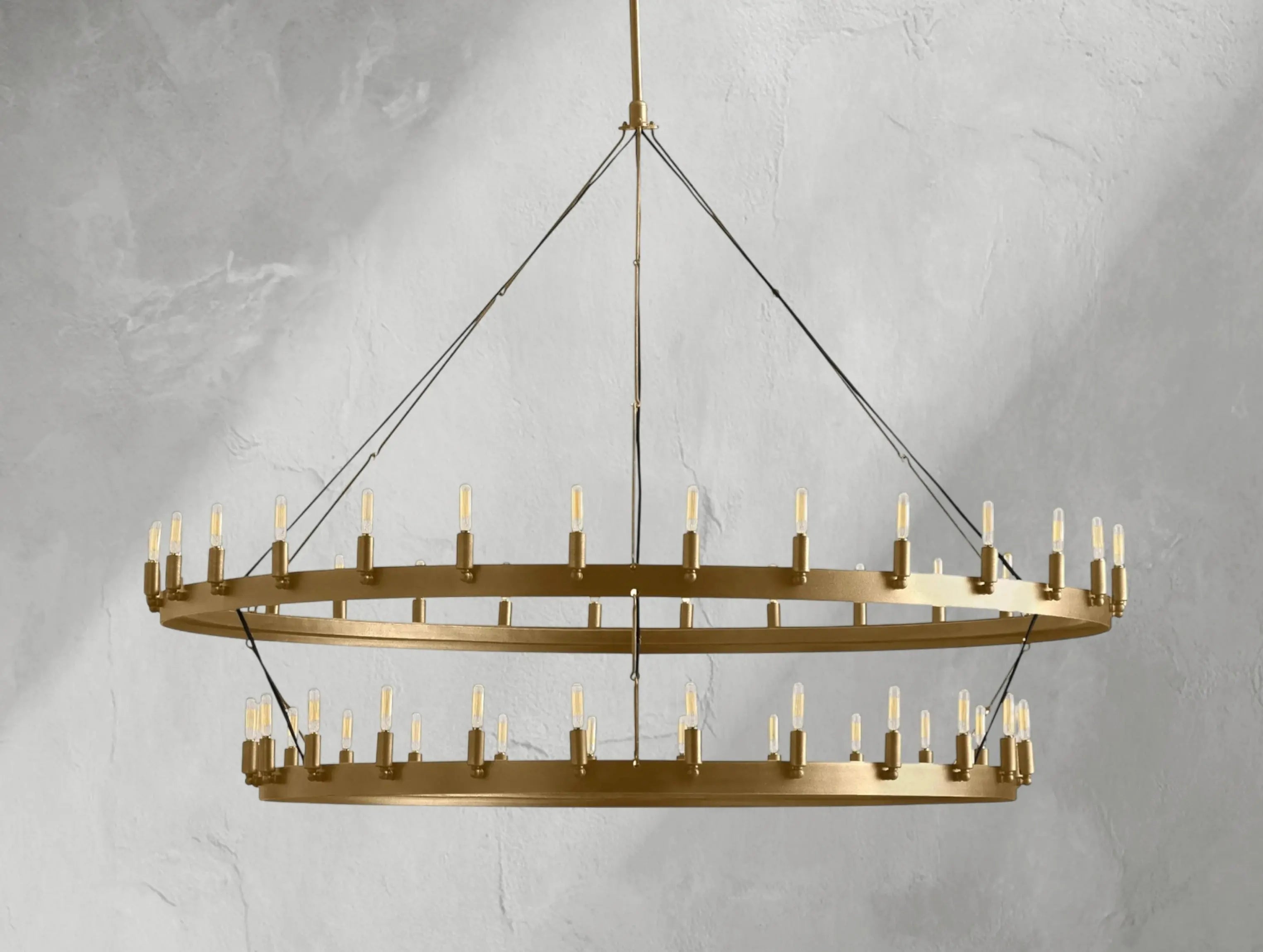 38 Inch Vintage Filament Tubular Candle Tiered Chandelier - Camino