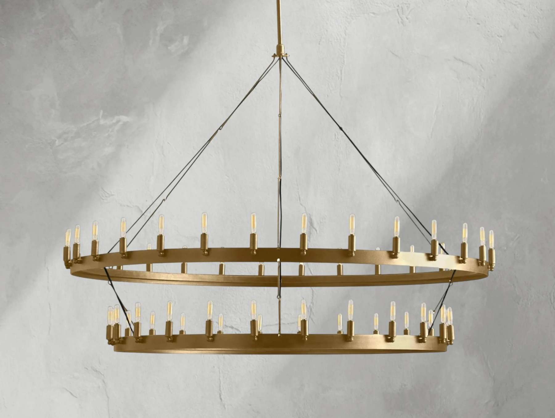 38 Inch Vintage Filament Tubular Candle Tiered Chandelier - Camino