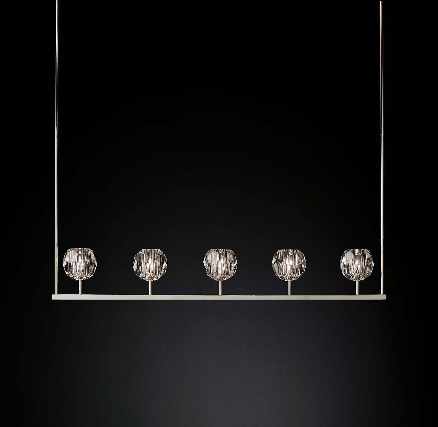 Boule De Cristal Clear Glass Minimalist Linear Chandelier Light 48"