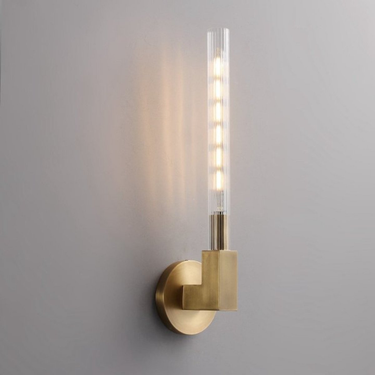 Cannele Clean Lines Candlestick Wall Sconce , Wall Lamp