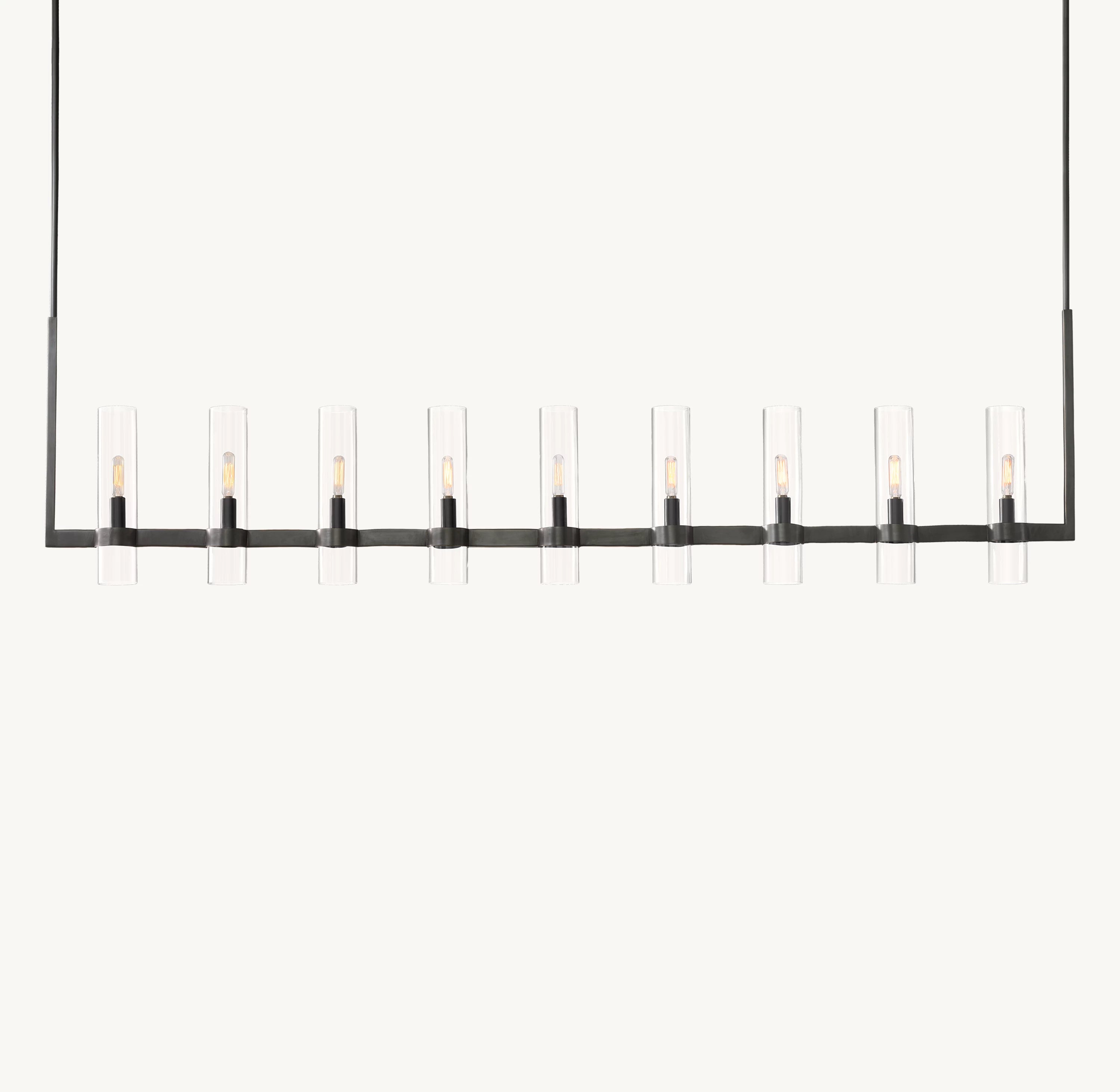 73 Inch Cylindrical Glass Candle Linear Chandelier - Ravelle