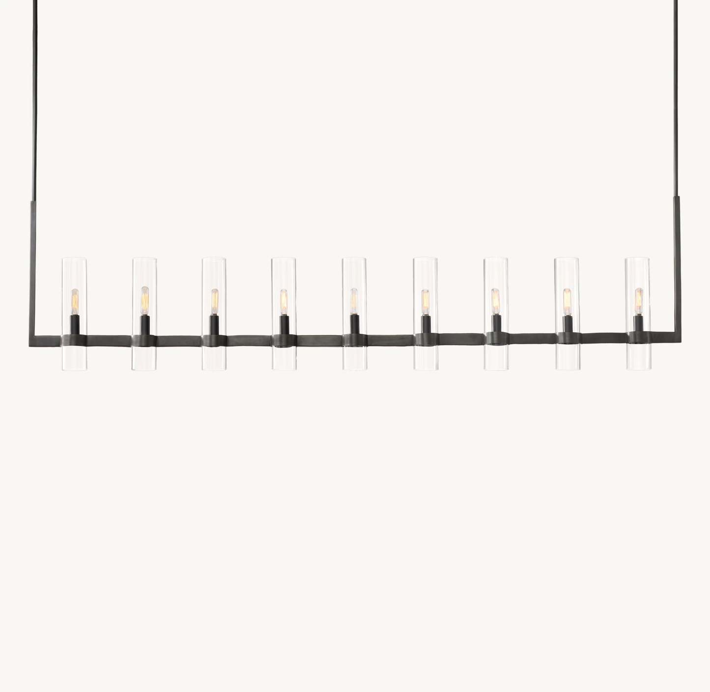 73 Inch Cylindrical Glass Candle Linear Chandelier - Ravelle