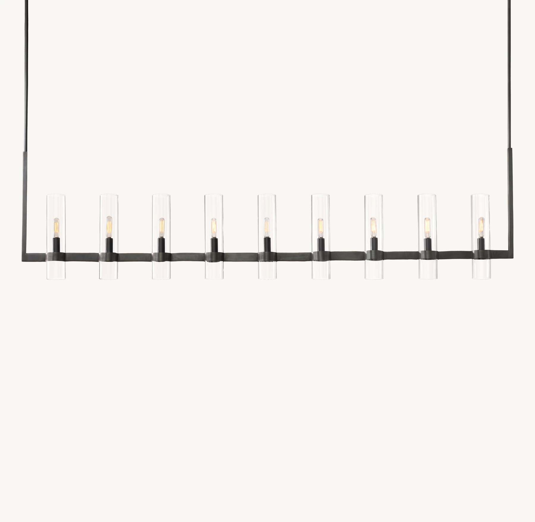 73 Inch Cylindrical Glass Candle Linear Chandelier - Ravelle