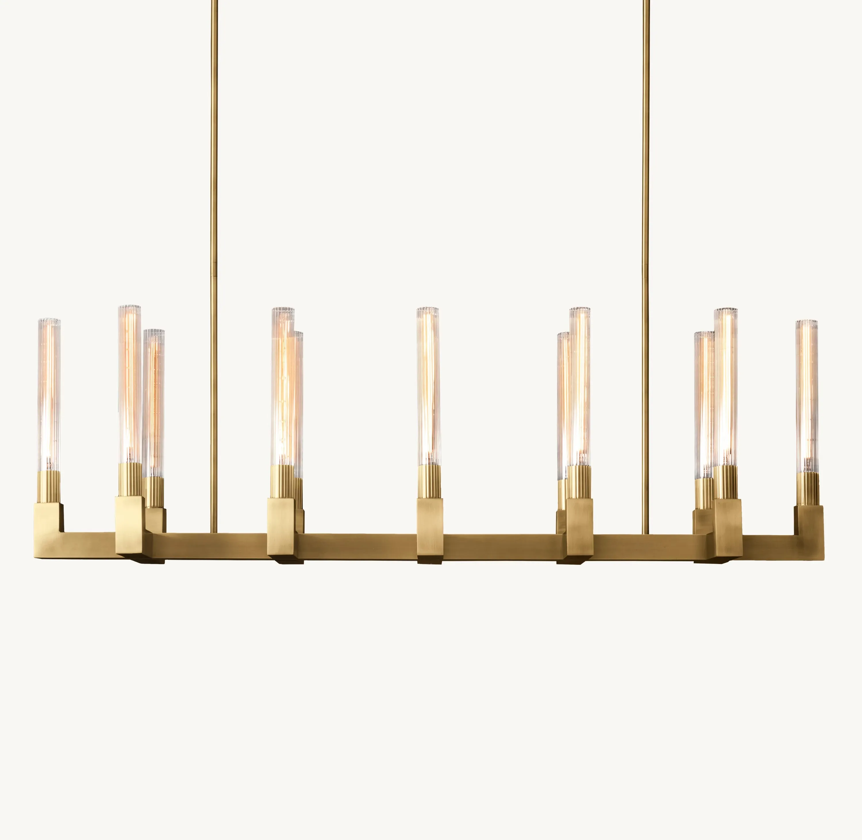 Cannele Brass Linear Chandelier 55" 67"
