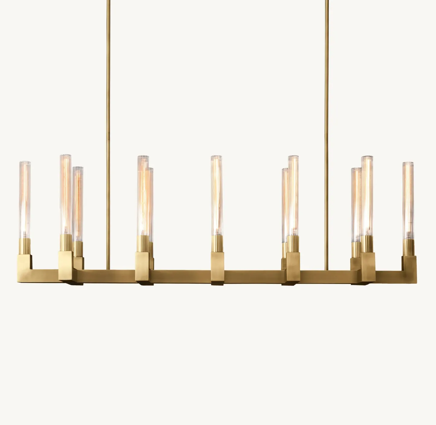 Cannele Brass Linear Chandelier 55" 67"