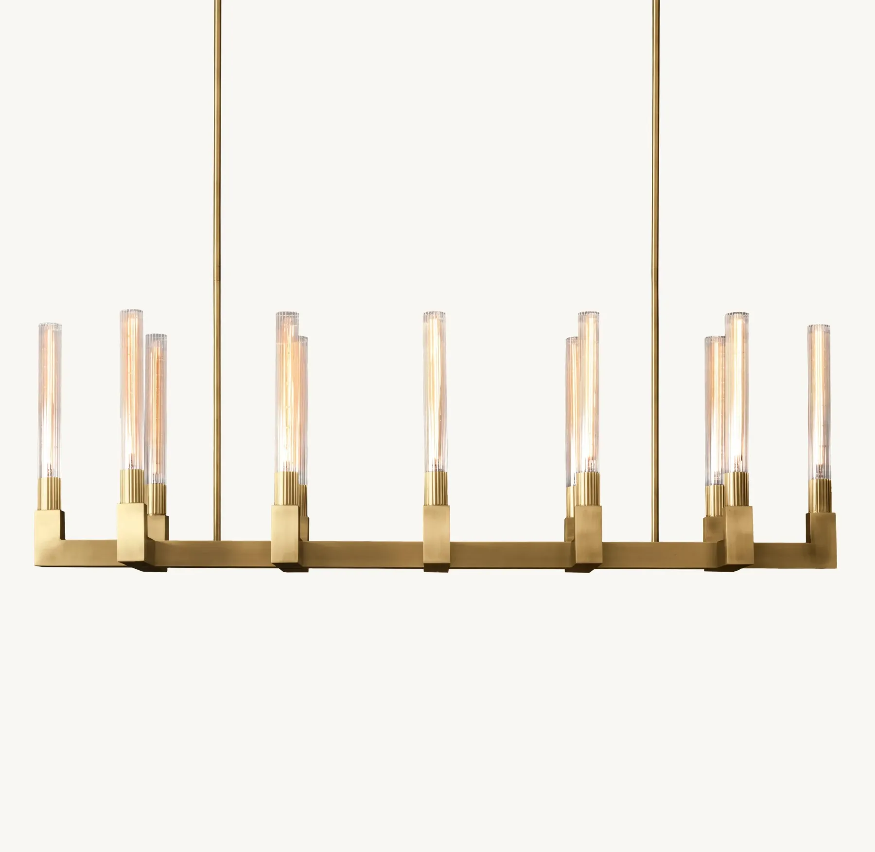 Cannele Brass Linear Chandelier 55" 67"
