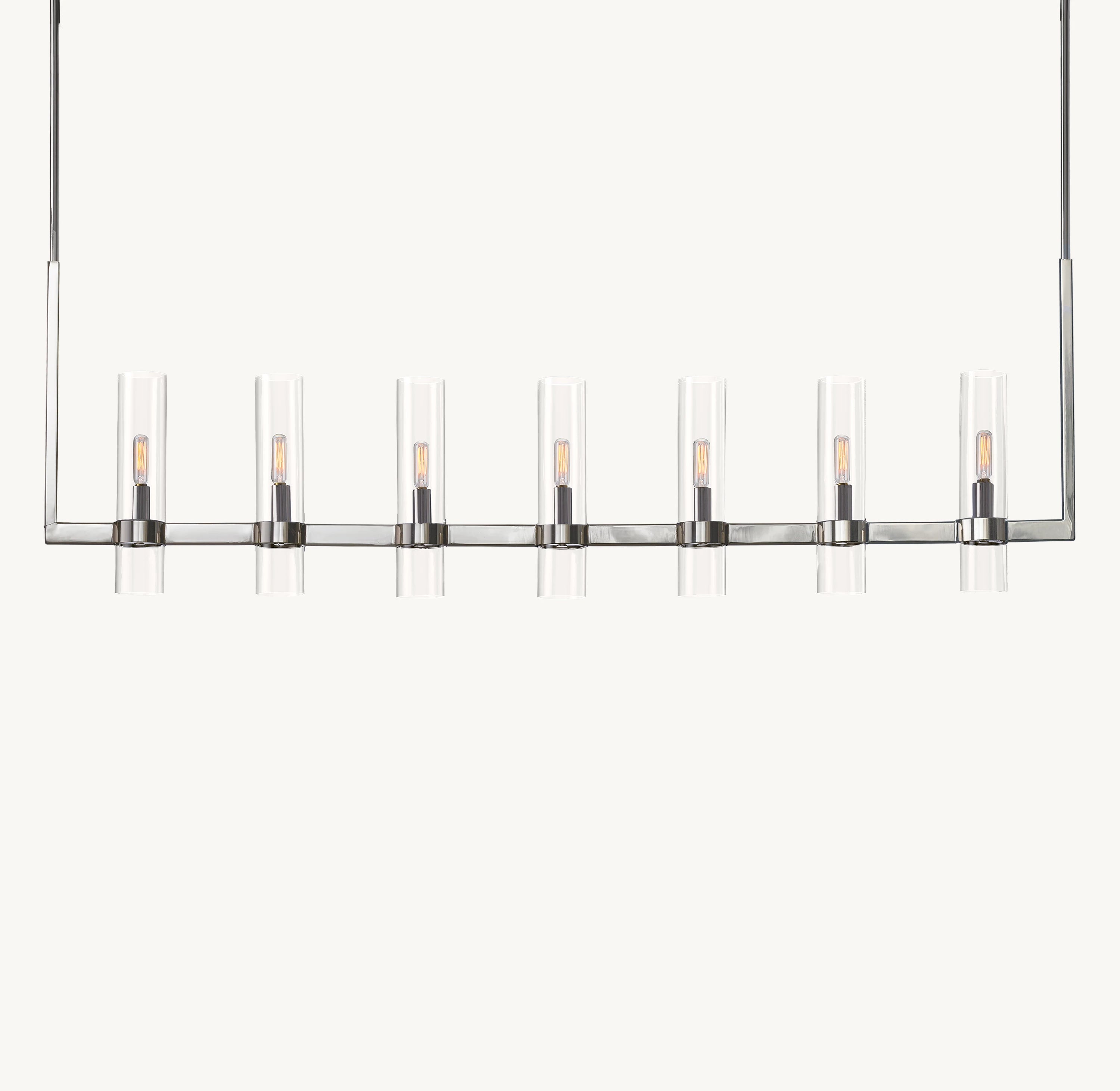 59 Inch Cylindrical Glass Candle Linear Chandelier - Ravelle