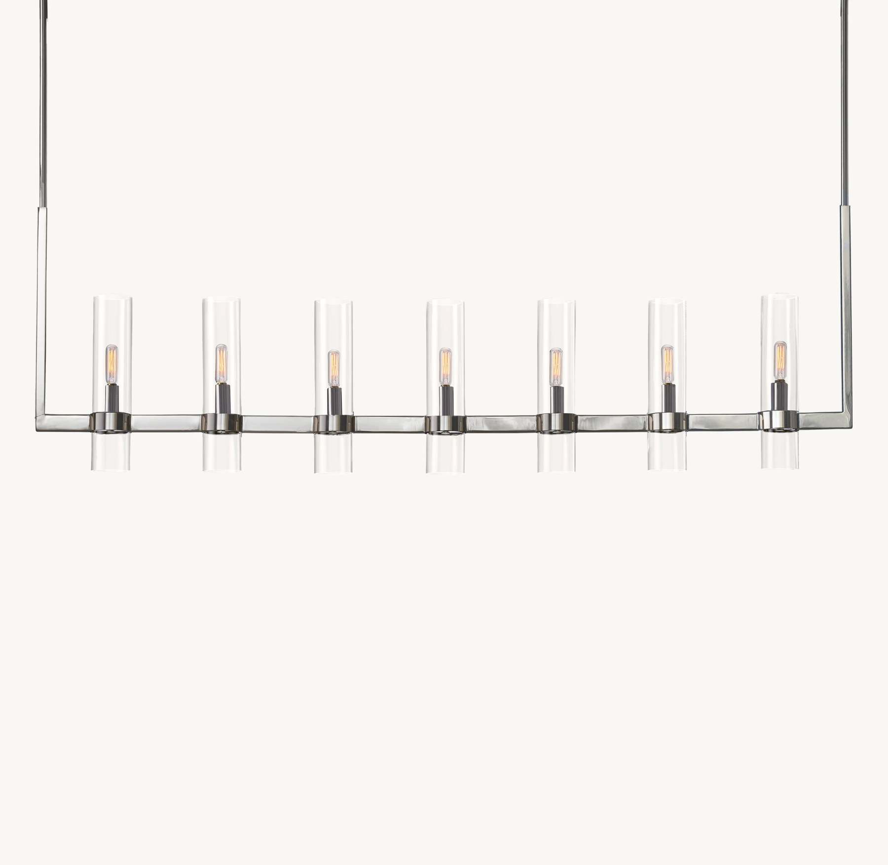 59 Inch Cylindrical Glass Candle Linear Chandelier - Ravelle
