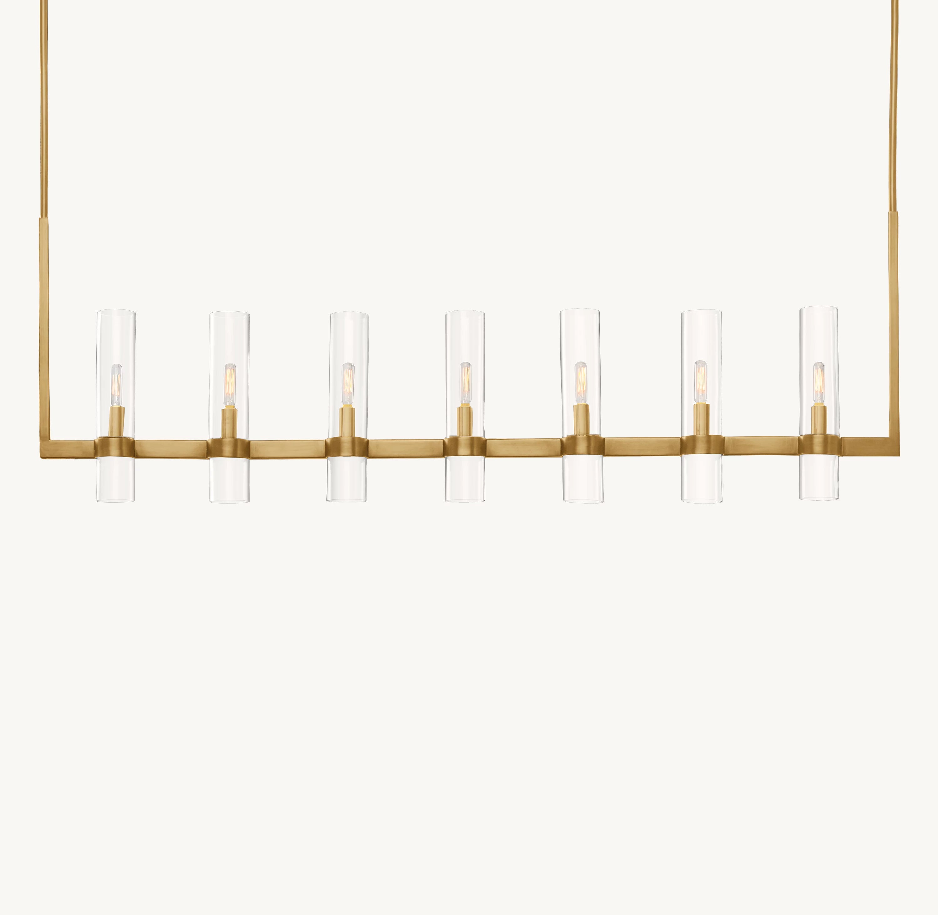 59 Inch Cylindrical Glass Candle Linear Chandelier - Ravelle