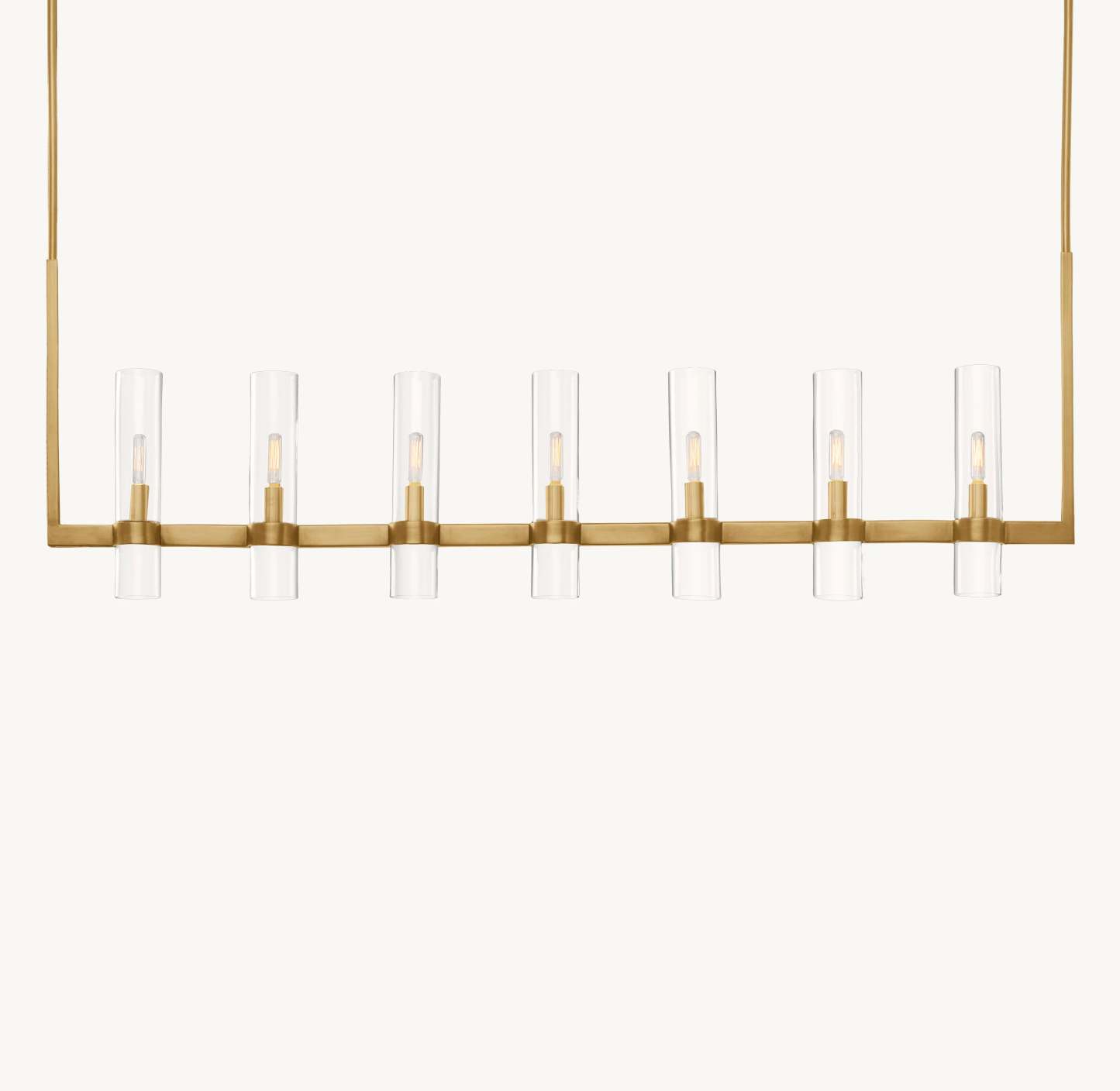 59 Inch Cylindrical Glass Candle Linear Chandelier - Ravelle