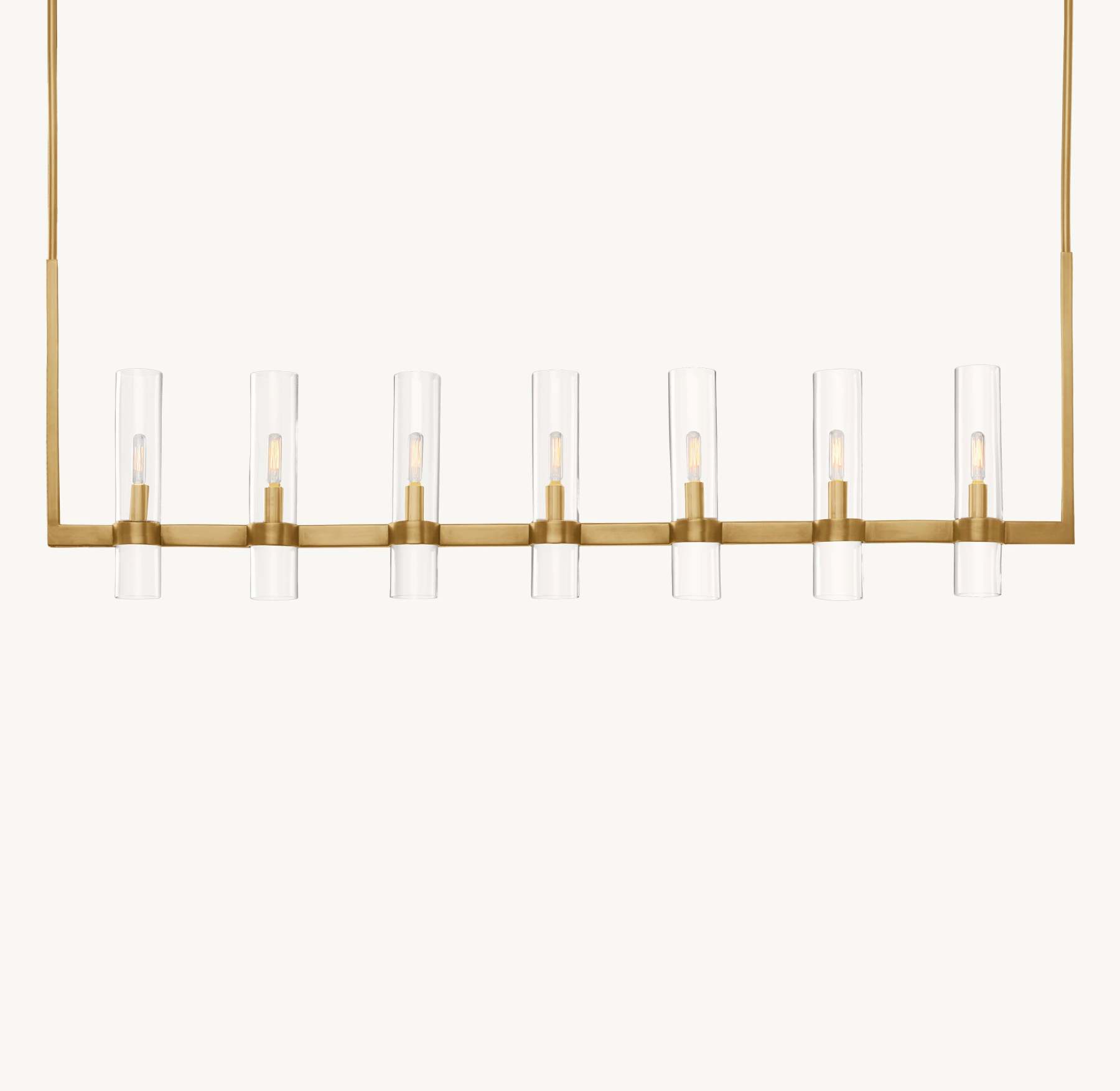 59 Inch Cylindrical Glass Candle Linear Chandelier - Ravelle