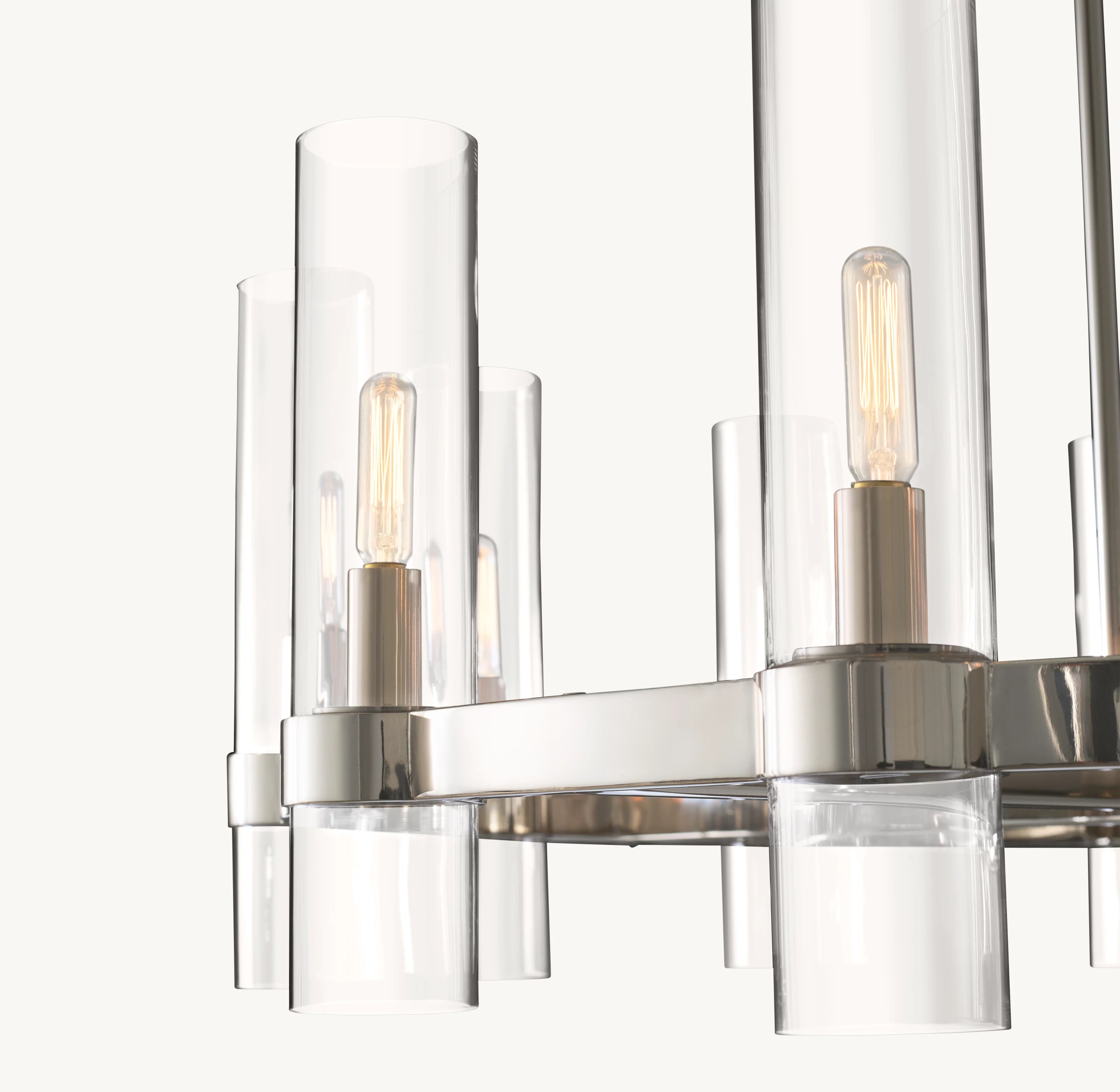 36 Inch Cylindrical Glass Candle Round Chandelier - Ravelle