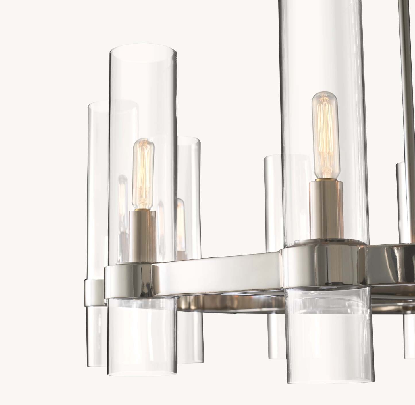 36 Inch Cylindrical Glass Candle Round Chandelier - Ravelle