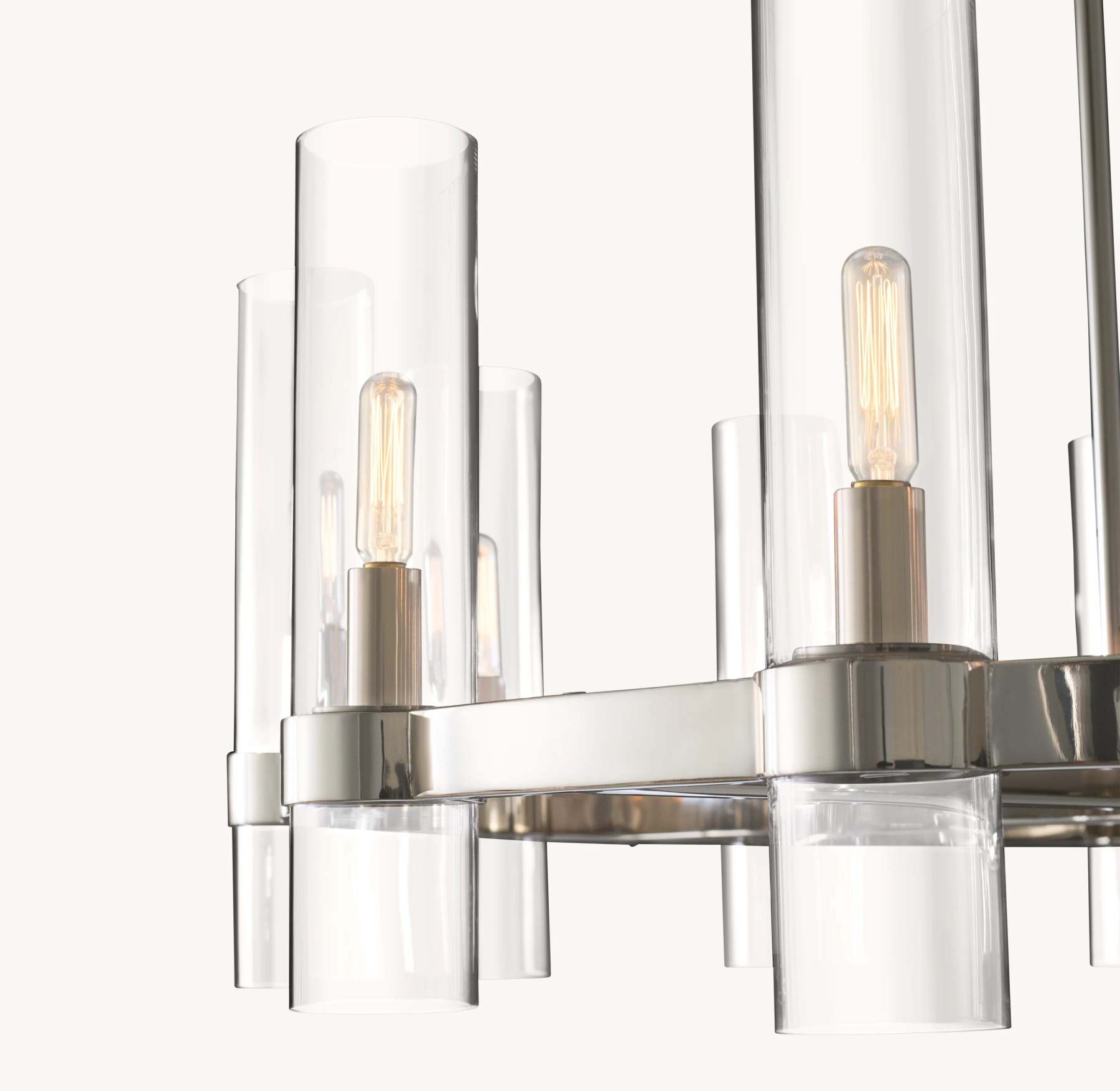 36 Inch Cylindrical Glass Candle Round Chandelier - Ravelle