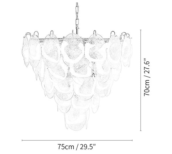 Exquisite Murano Transparent Glass Chandelier