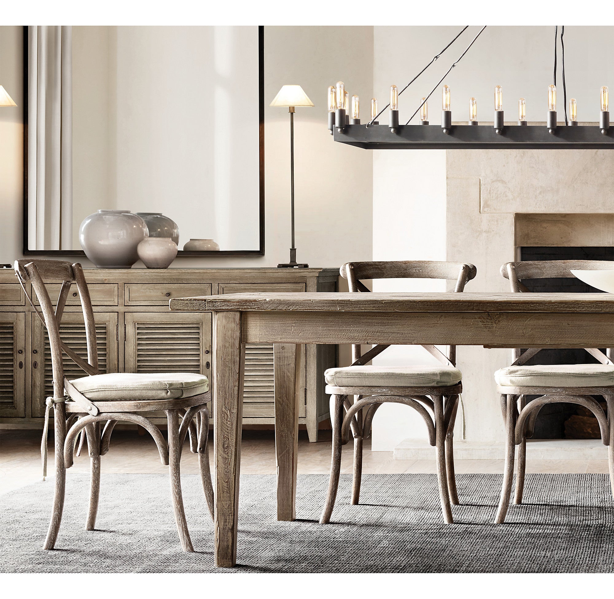 52 Inch Vintage Filament Tubular Candle Rectangular Chandelier - Camino