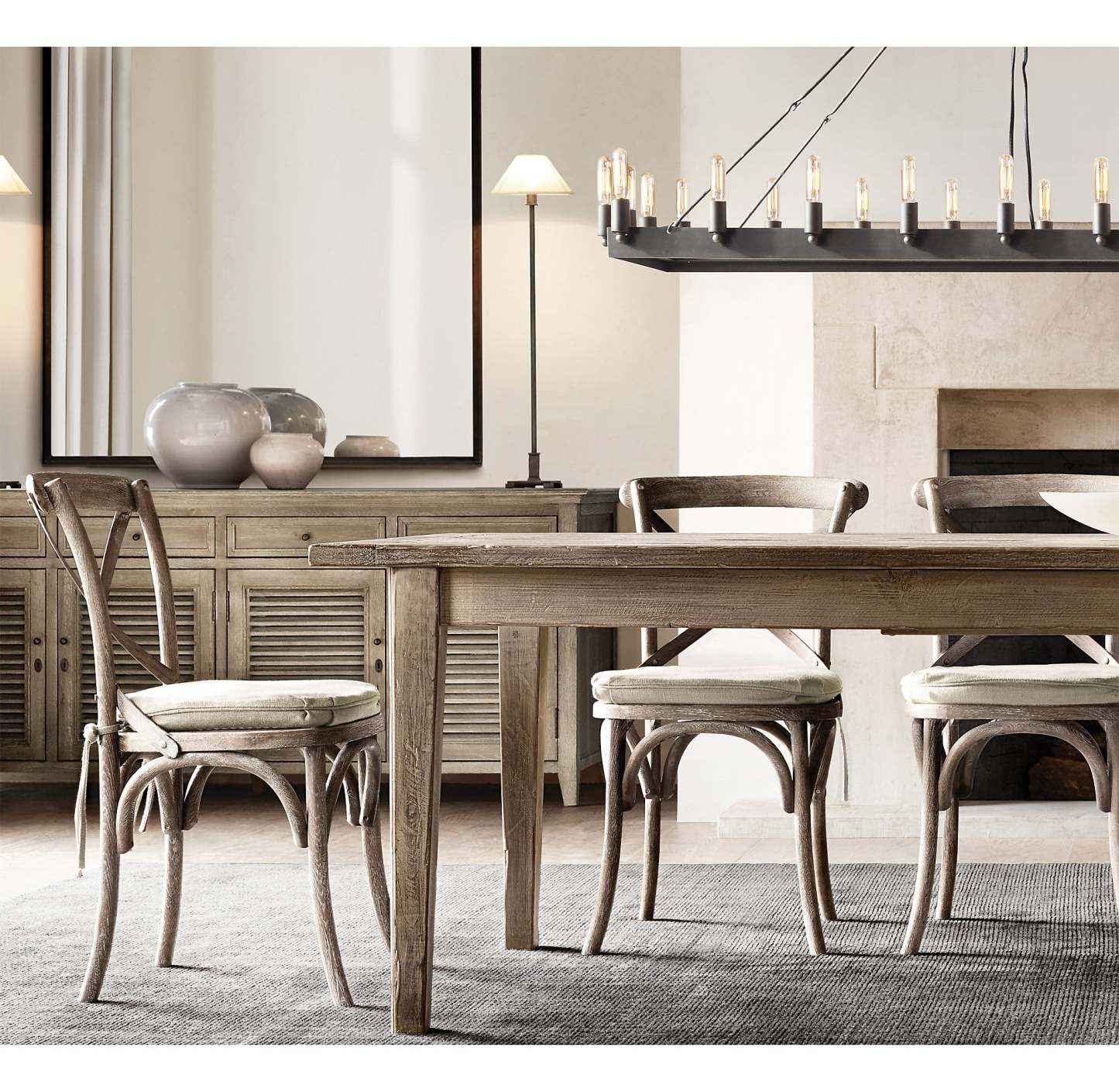 52 Inch Vintage Filament Tubular Candle Rectangular Chandelier - Camino