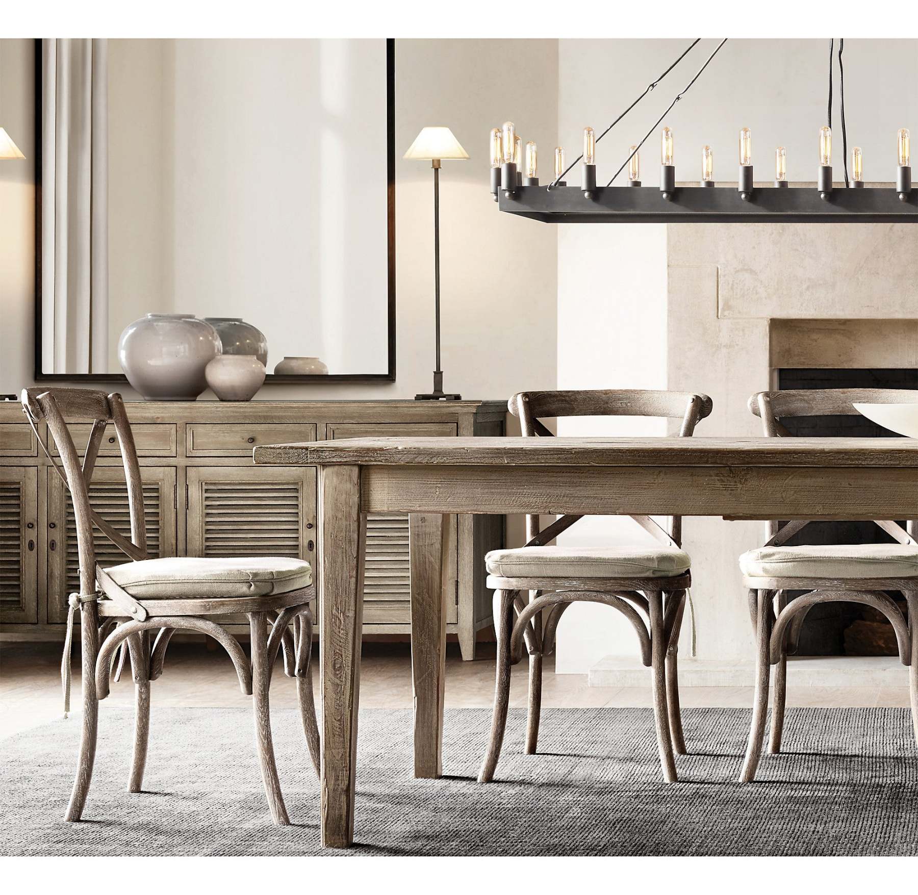 52 Inch Vintage Filament Tubular Candle Rectangular Chandelier - Camino