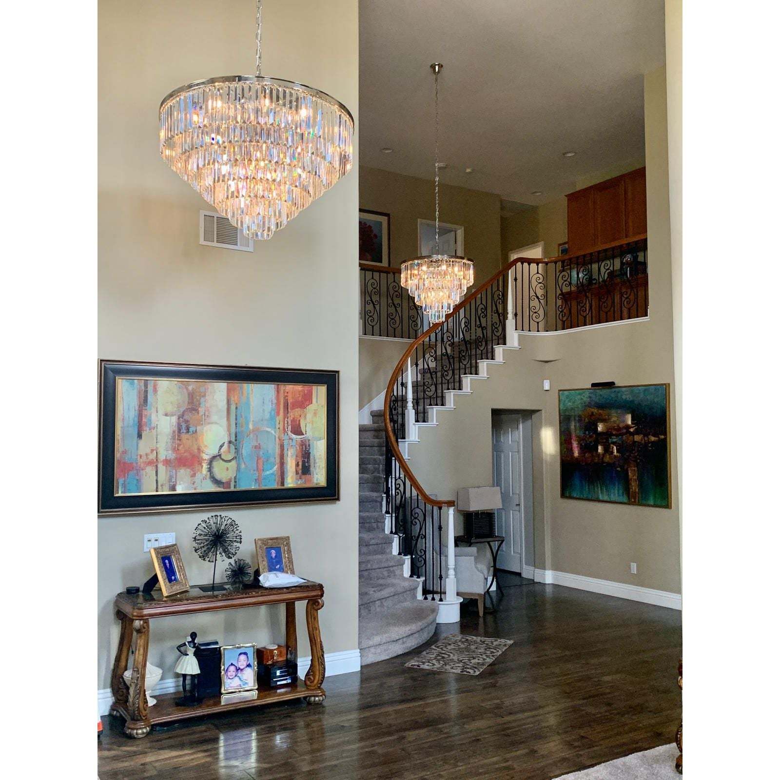 1920s Odeon Crystal Round Chandelier for Living Room, Interior lighting