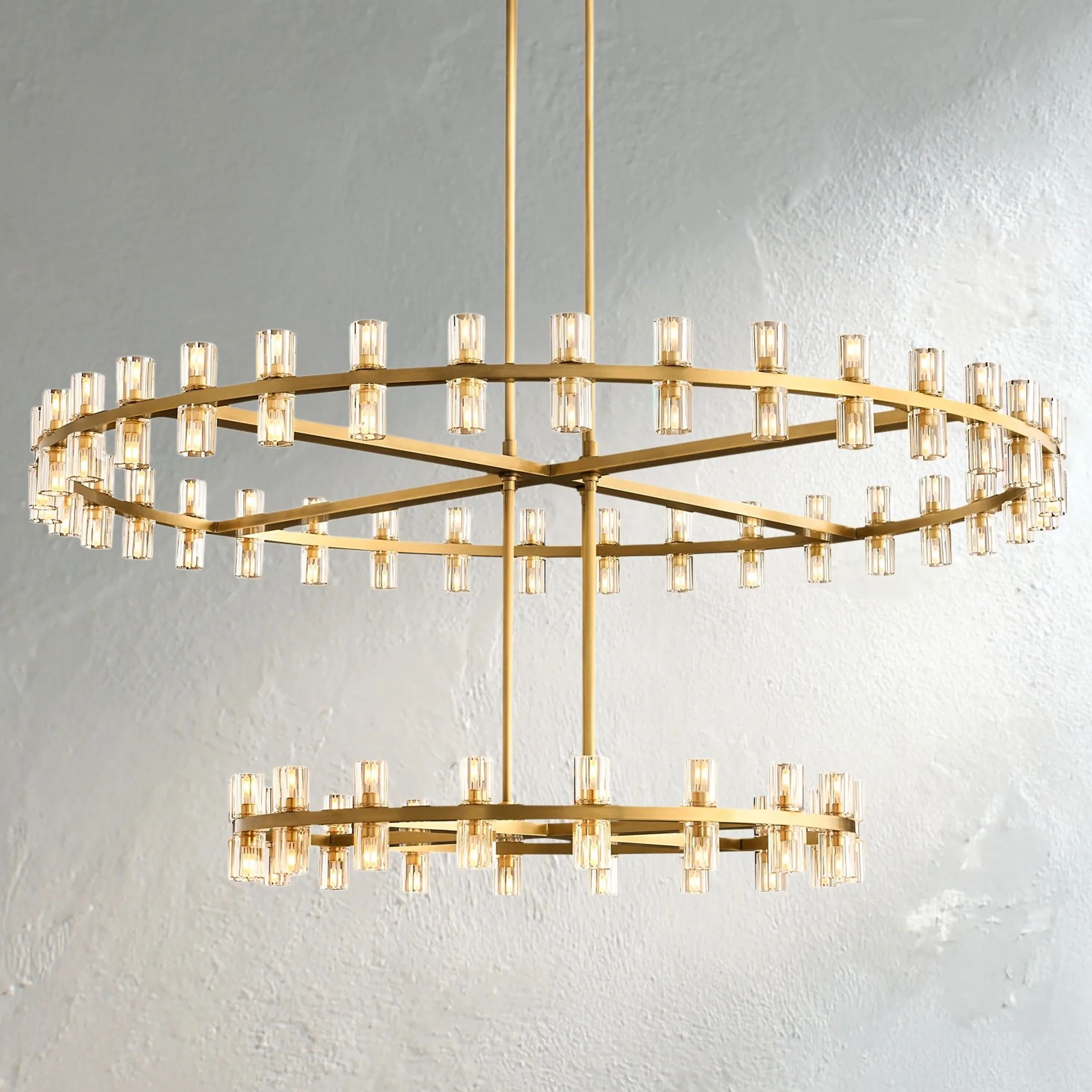 Arcachon LED Round Two-Tier Crystal Chandelier 60"