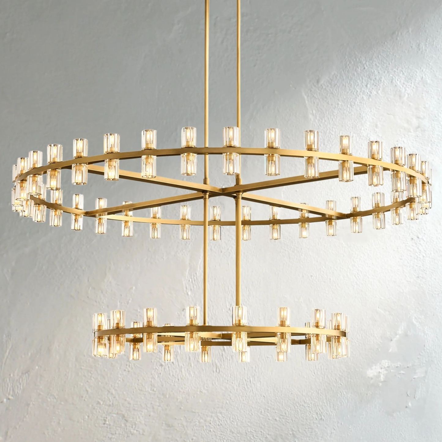 Arcachon LED Round Two-Tier Crystal Chandelier 60"