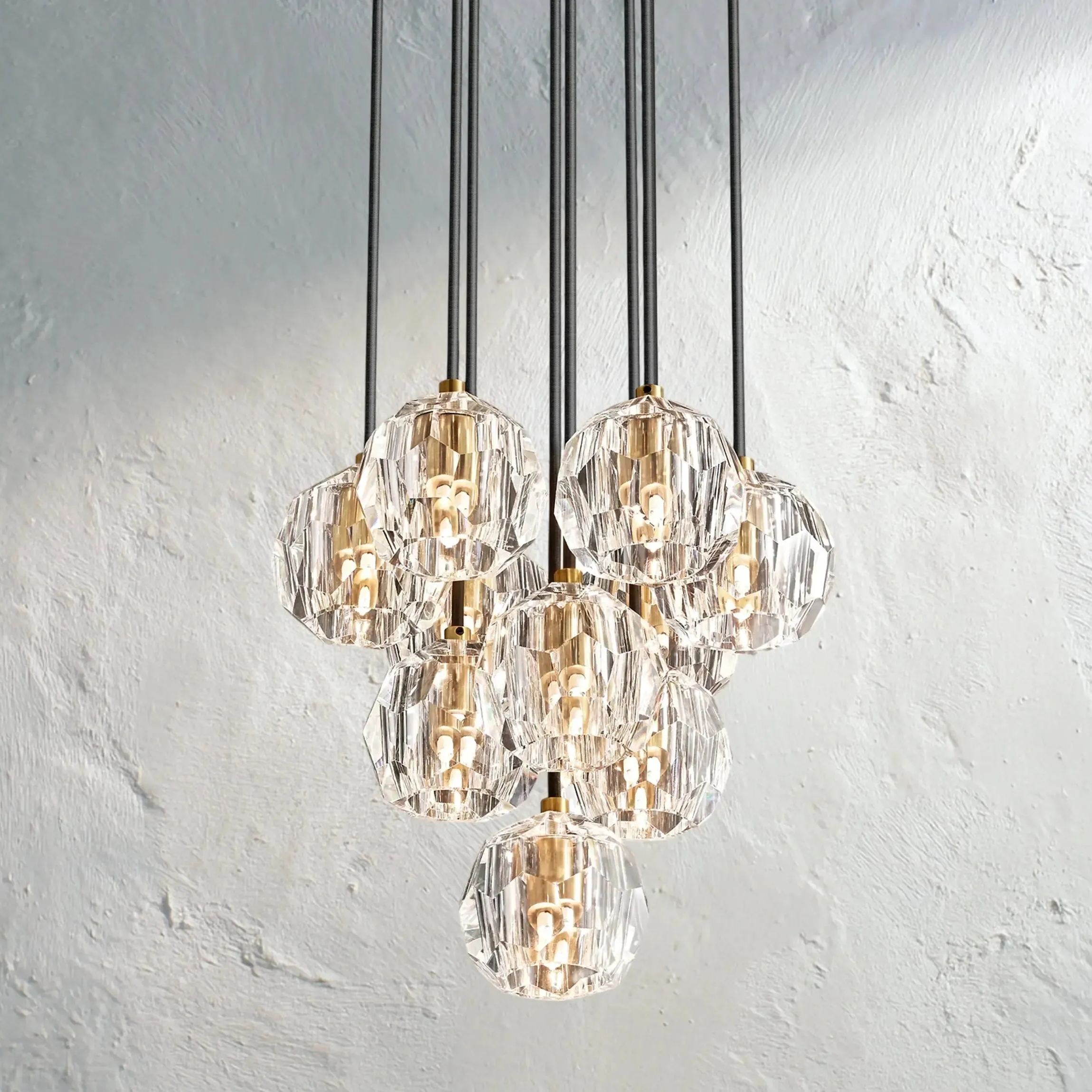 Boule De Cristal Glass Round Cluster Chandelier