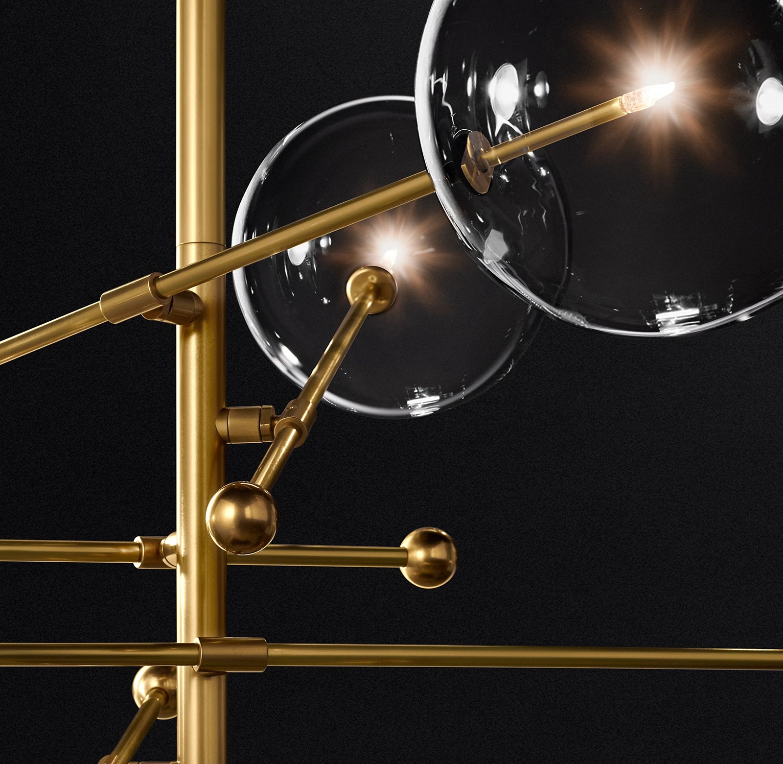 55 Inch Sputnik Globe Glass Chandelier - Mobile