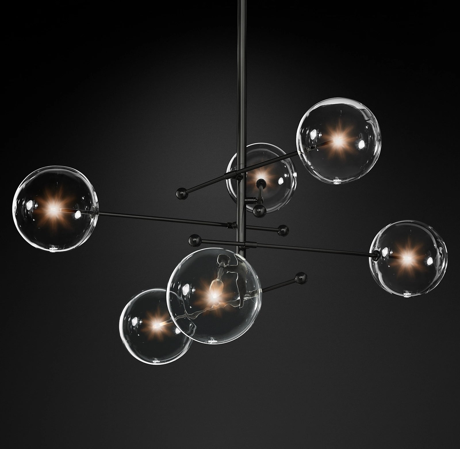 55 Inch Sputnik Globe Glass Chandelier - Mobile