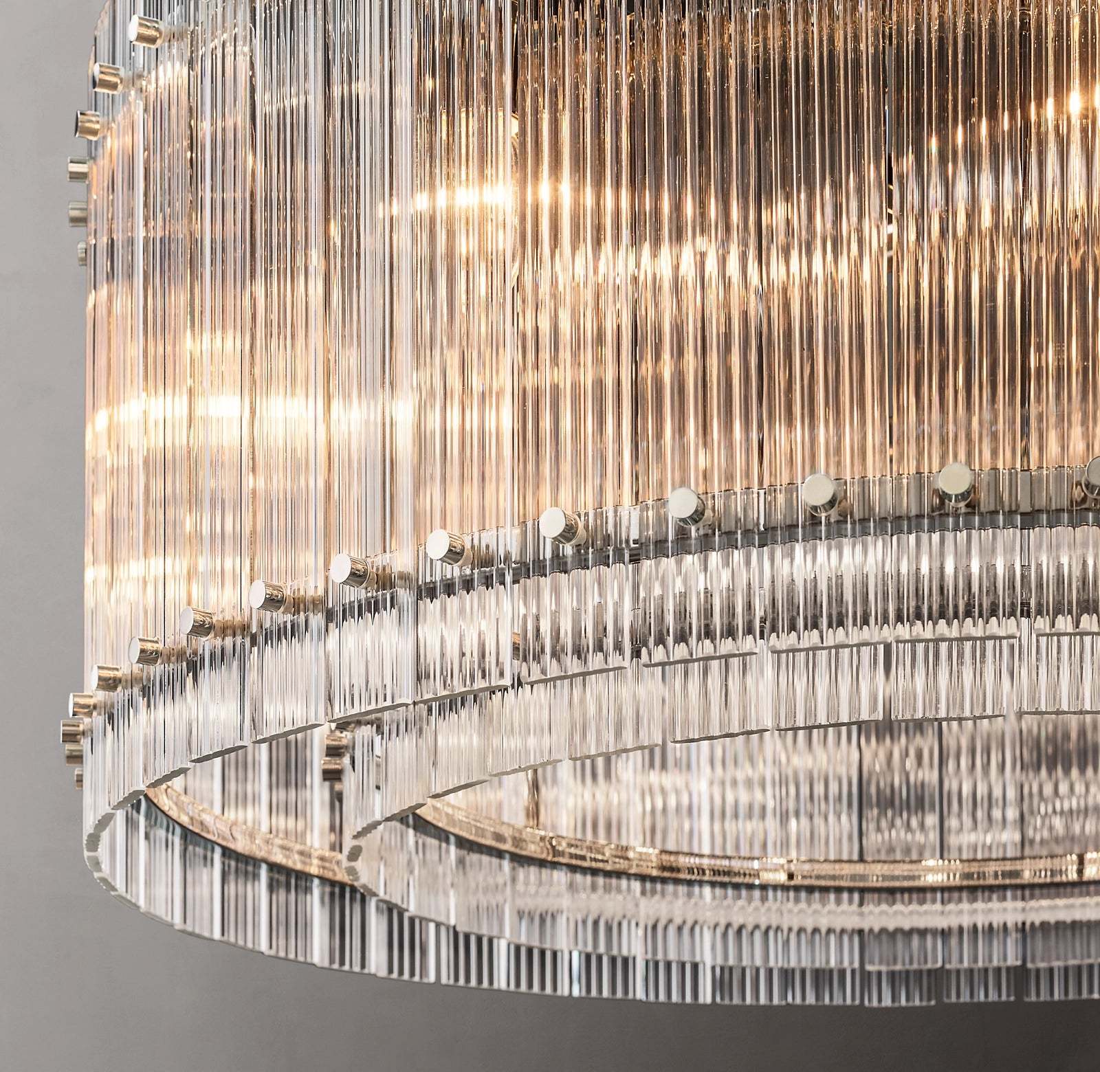 22 Inch Ribbed Glass Round Chandelier - San Marco