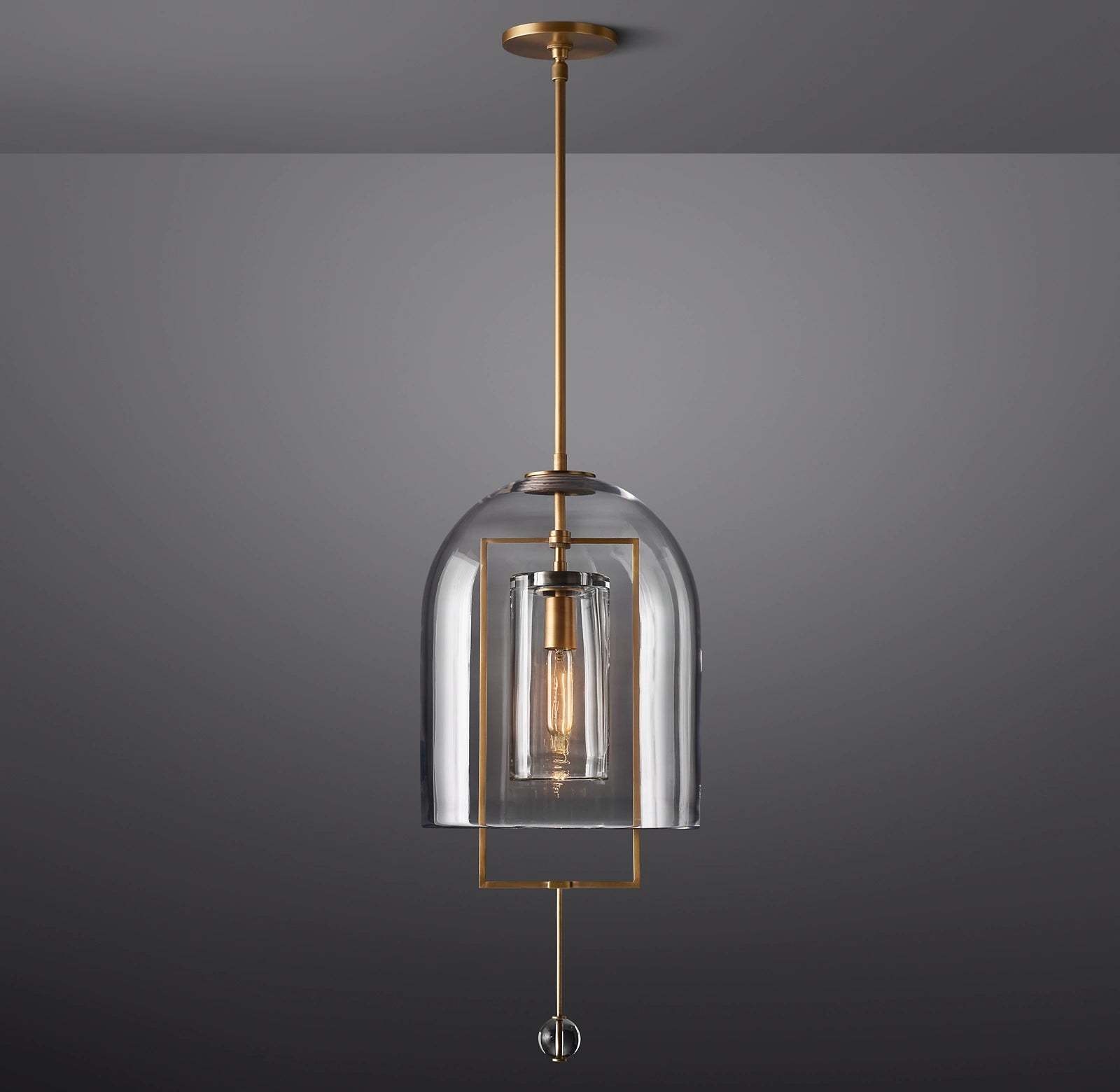 13 Inch Bell Glass Pendant Light - Fulcrum