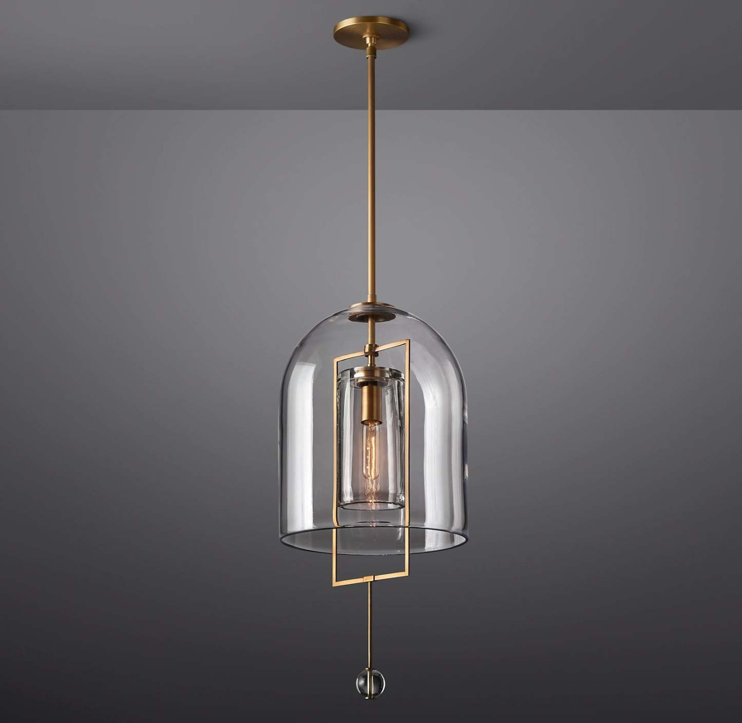 13 Inch Bell Glass Pendant Light - Fulcrum