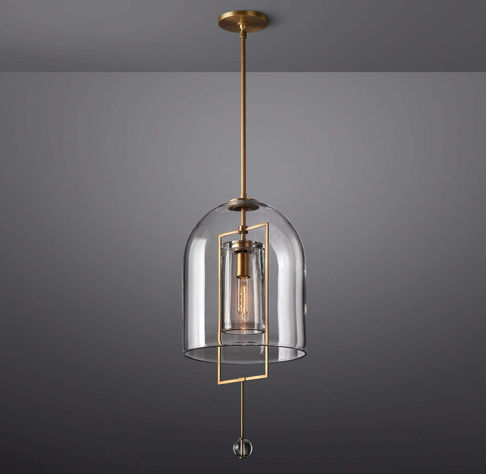 13 Inch Bell Glass Pendant Light - Fulcrum