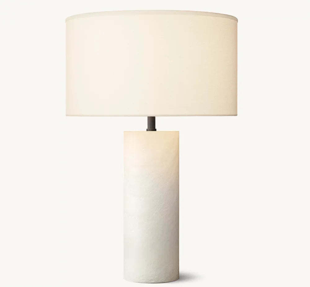 SAREZZO CYLINDRICAL STONE TABLE LAMP