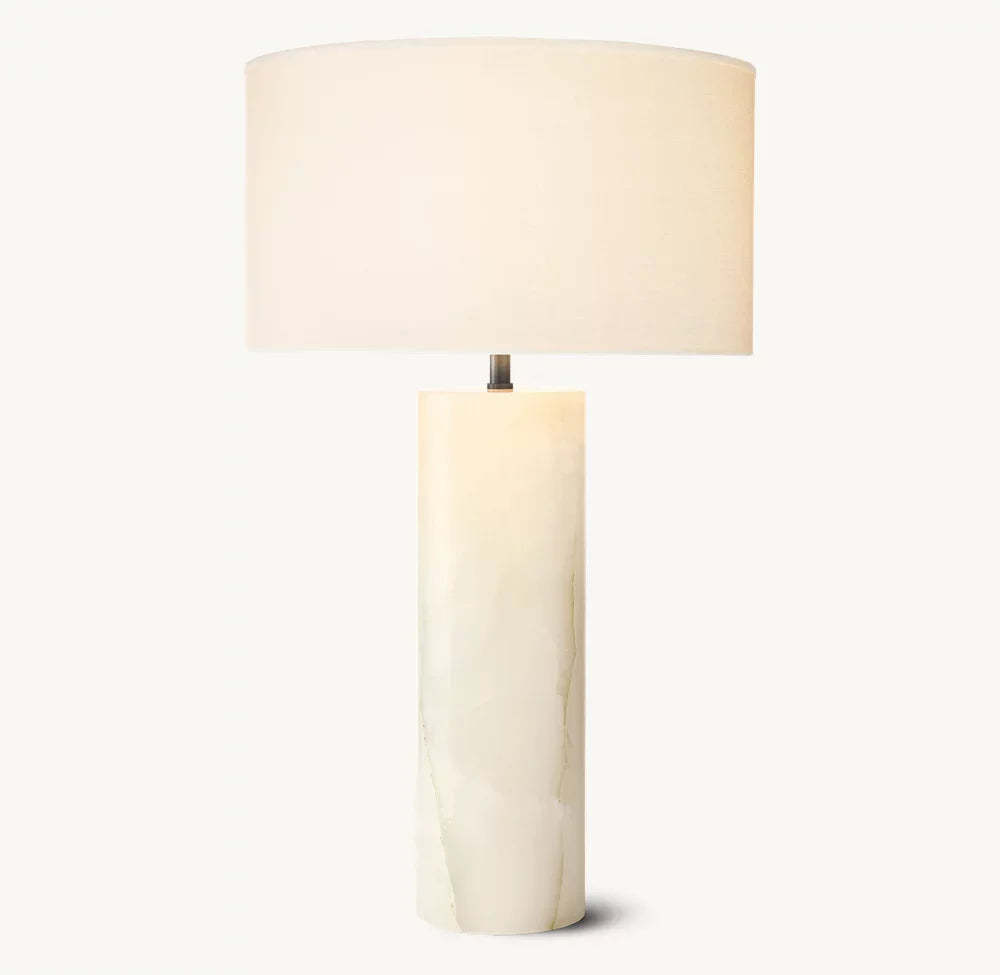 SAREZZO CYLINDRICAL STONE TABLE LAMP
