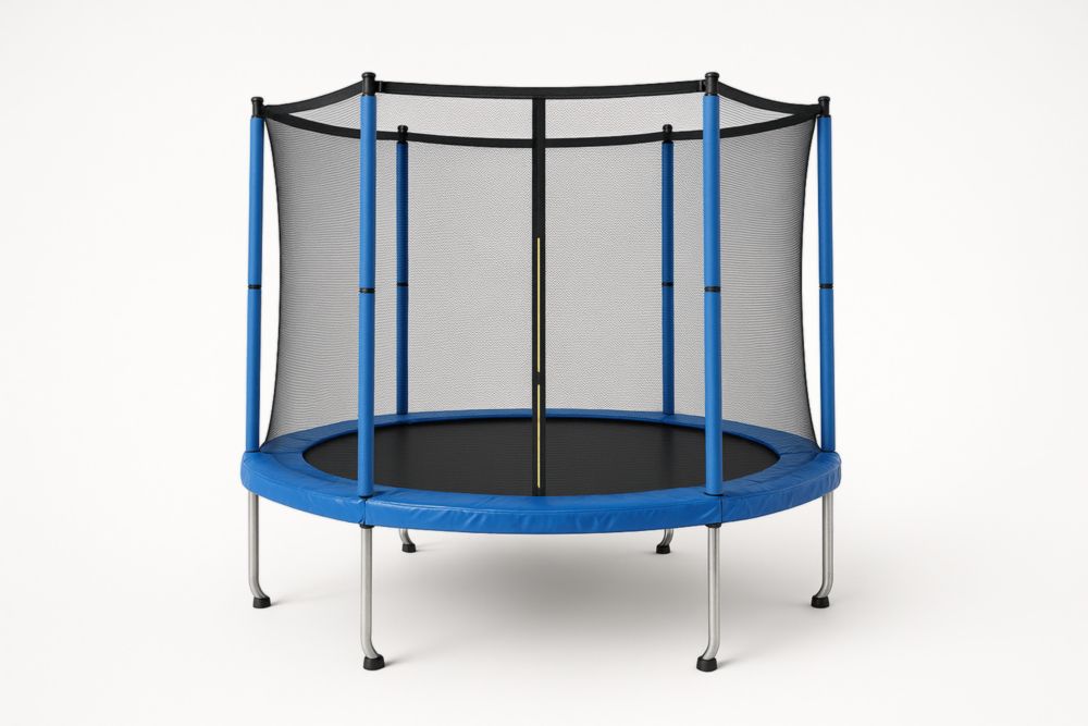 Kindertrampolin  rund Blau Stahlrahmen Polypropylen-Sprungtuch Polyester-Sicherheitsnetz