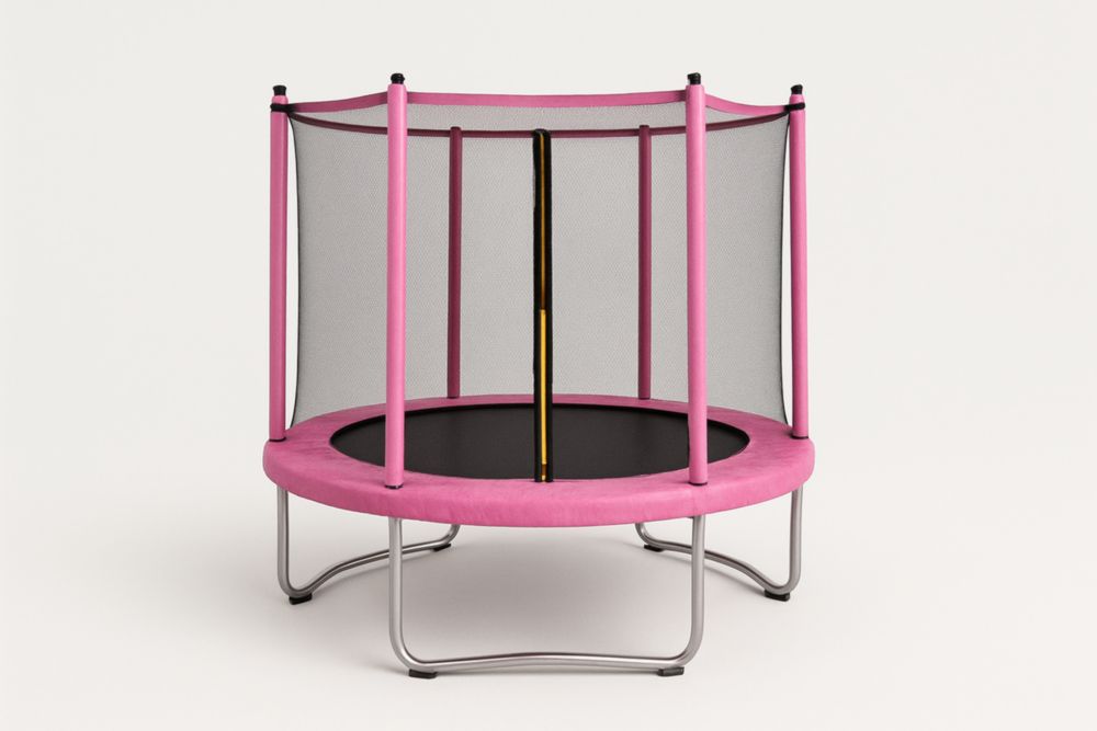 Rundtrampolin mit Netz Rosa 140 cm Sicherheitsnetz Kinder
