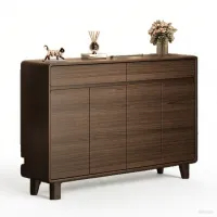 Chinese-style solid wood entry door shoe cabinet