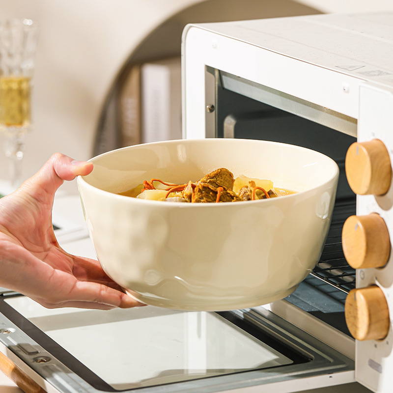 8-inch large household soup bowl, large ceramic instant noodle bowl