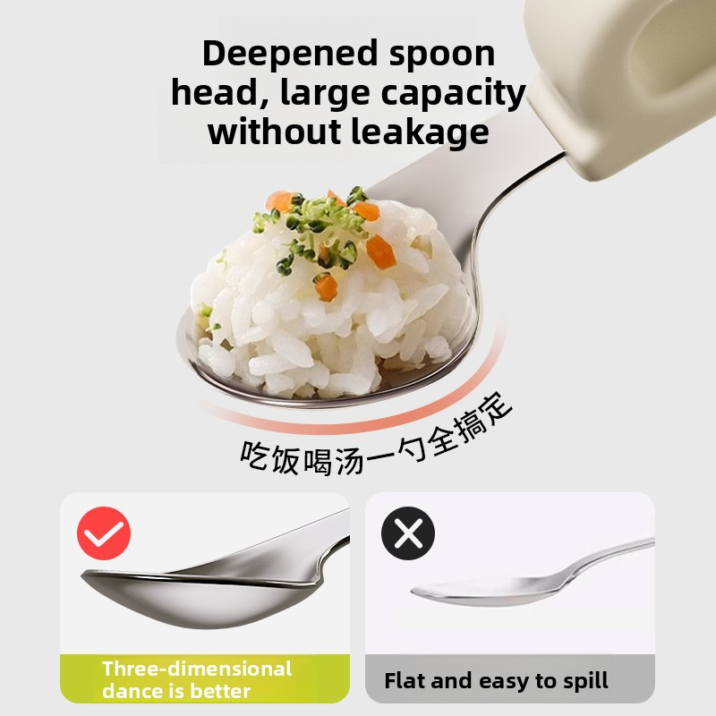 Baby spoon, specially designed for training infants to eat independently