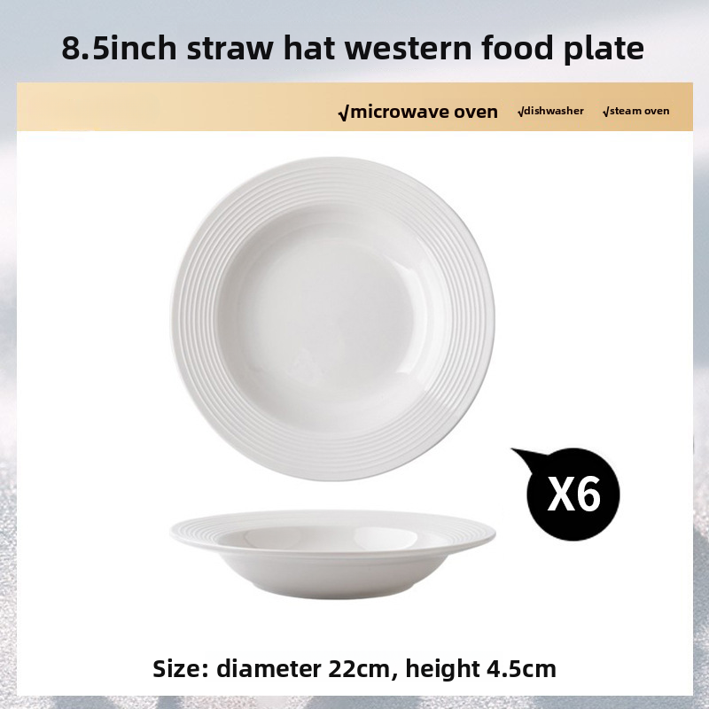 Minimalist threaded high-end western dinner plate