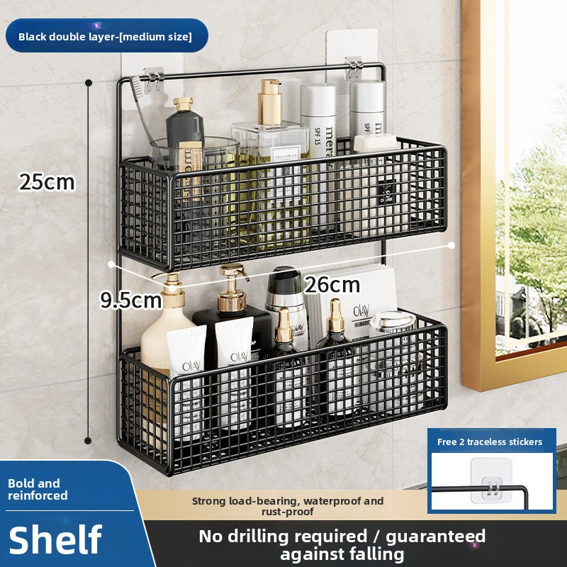 Kitchen shelf, punch-free, wall-mounted draining vegetable basket for scallions, ginger and garlic