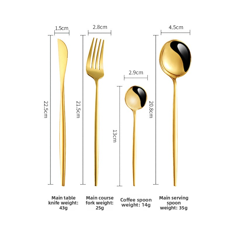 Stainless steel tableware knife, fork and spoon Portuguese set tableware